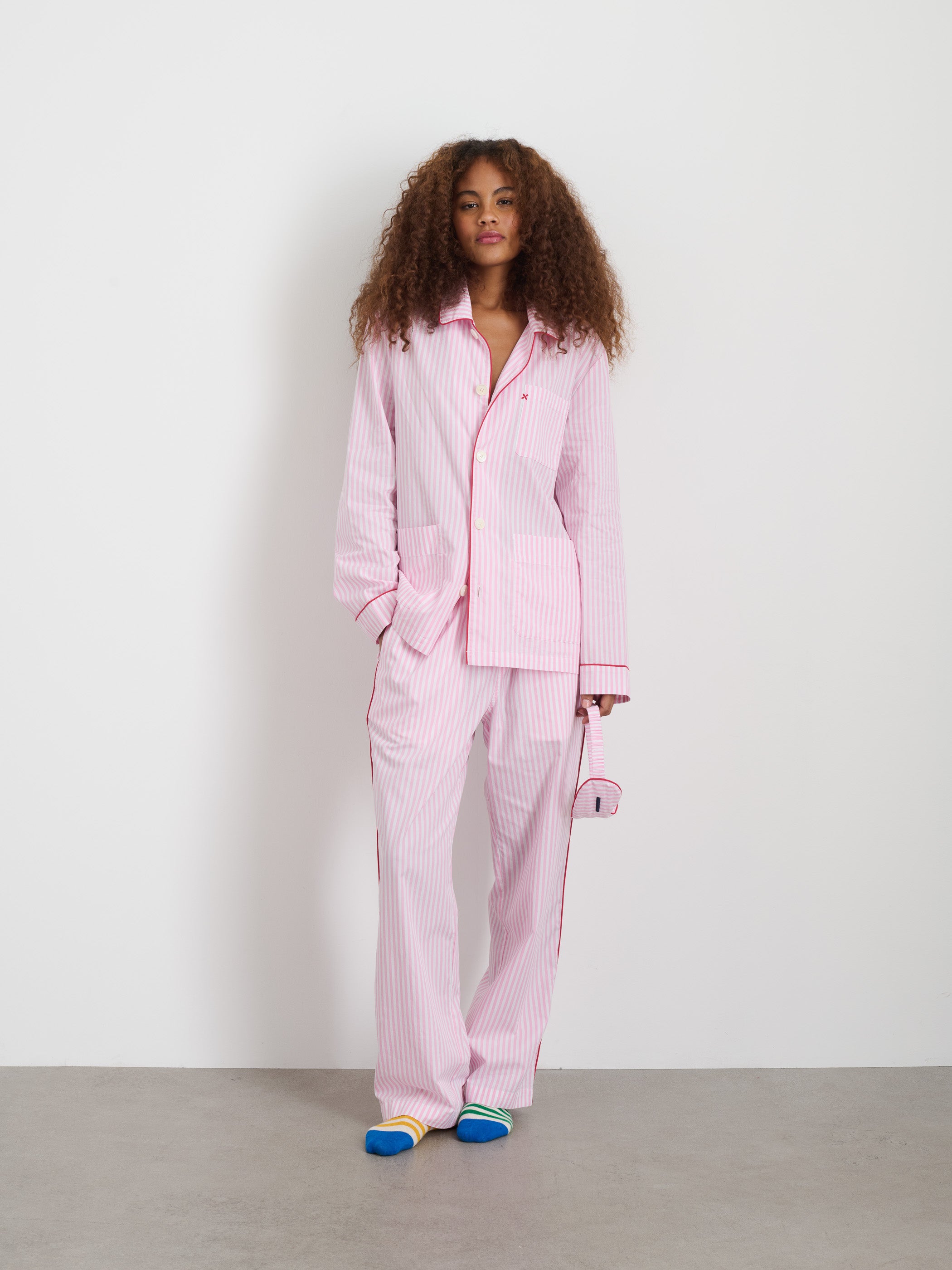 P'Jimmies Striped Sleep Shirt for Women - Soft Cotton Nightshirt for Lounge & Sleep - Comfortable Sleepwear for Relaxing at Home