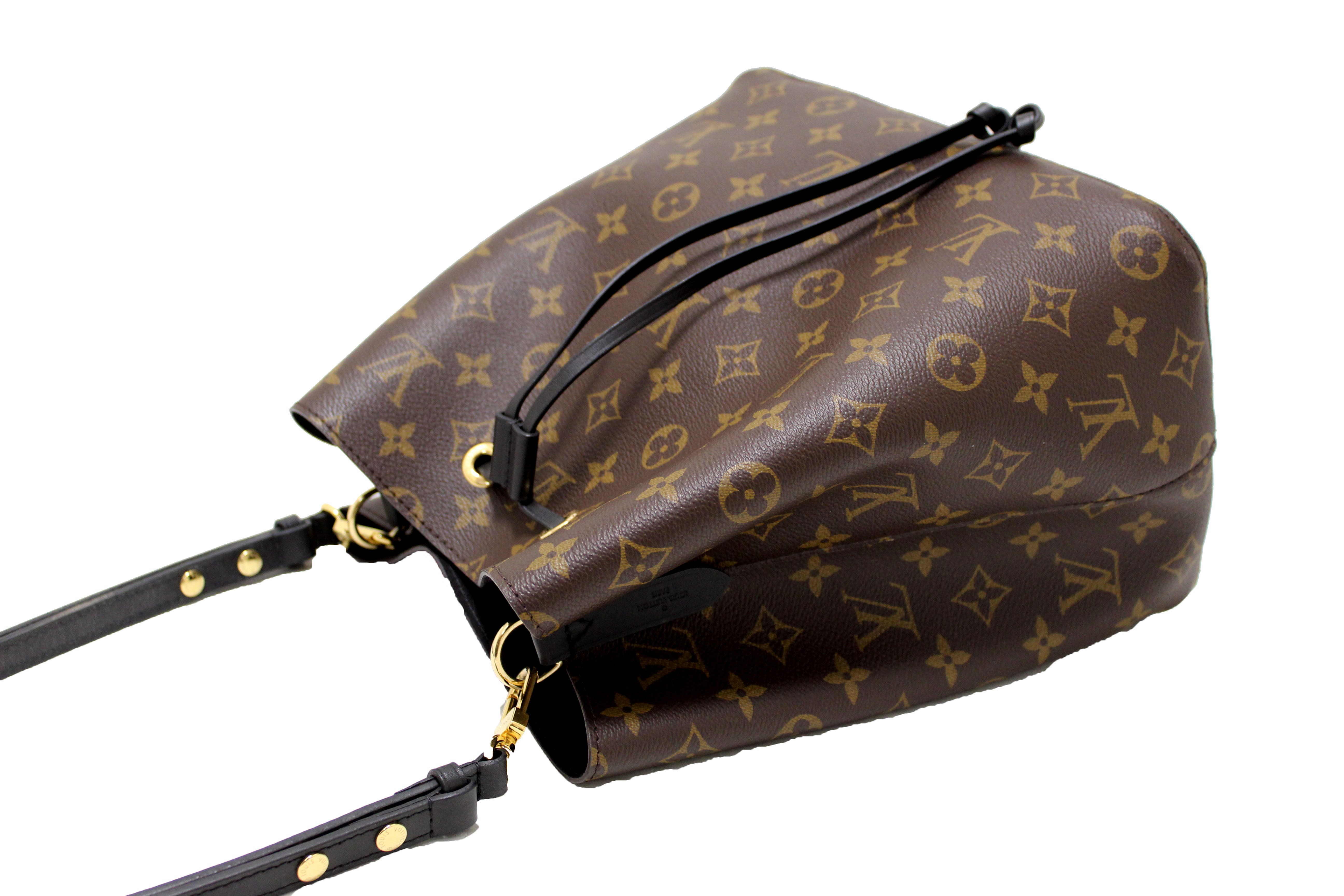 Authentic Louis Vuitton Classic Monogram Black NeoNoe Shoulder Bag for Women - Luxury Designer Handbag for Work, Travel & Everyday Use