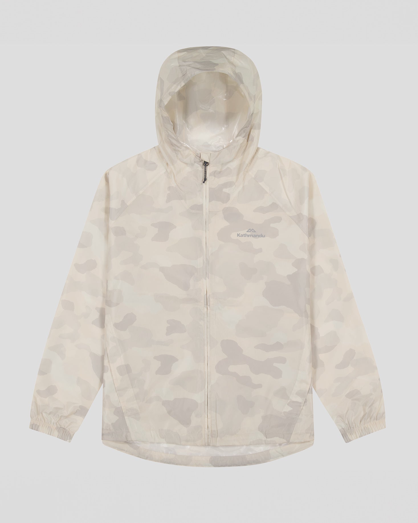 Pocket it 2L Women's Waterproof Rain Jacket v4 - Natural Tree Camo Print | Lightweight Windbreaker for Hiking, Camping & Outdoor Activities