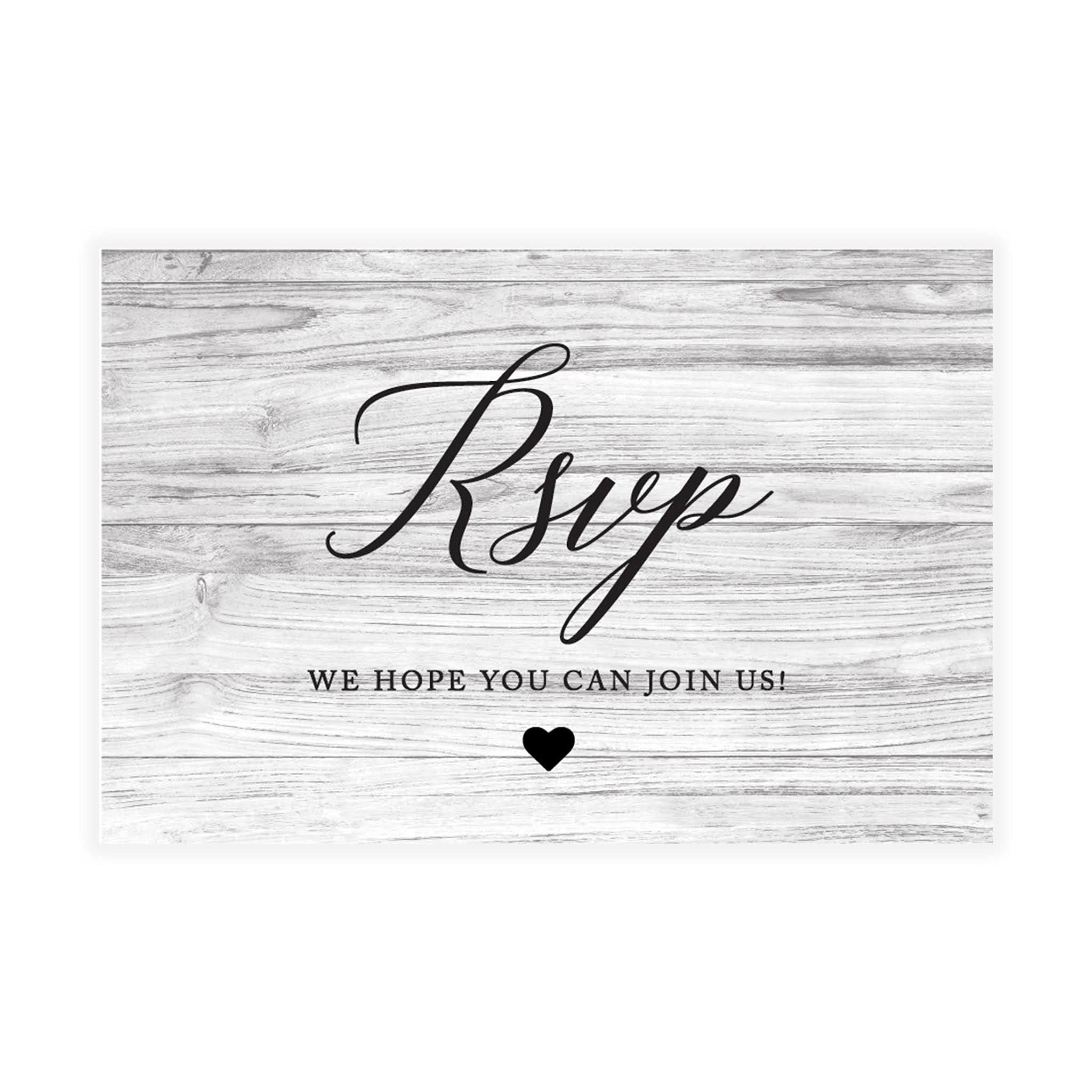 Personalized RSVP Postcards for Wedding - 56-Pack Gray Rustic Wood Cardstock Response Cards - Custom Date & Return Address - 4 x 6 Inch - Perfect for Bridal Showers, Baby Showers & Birthday Events