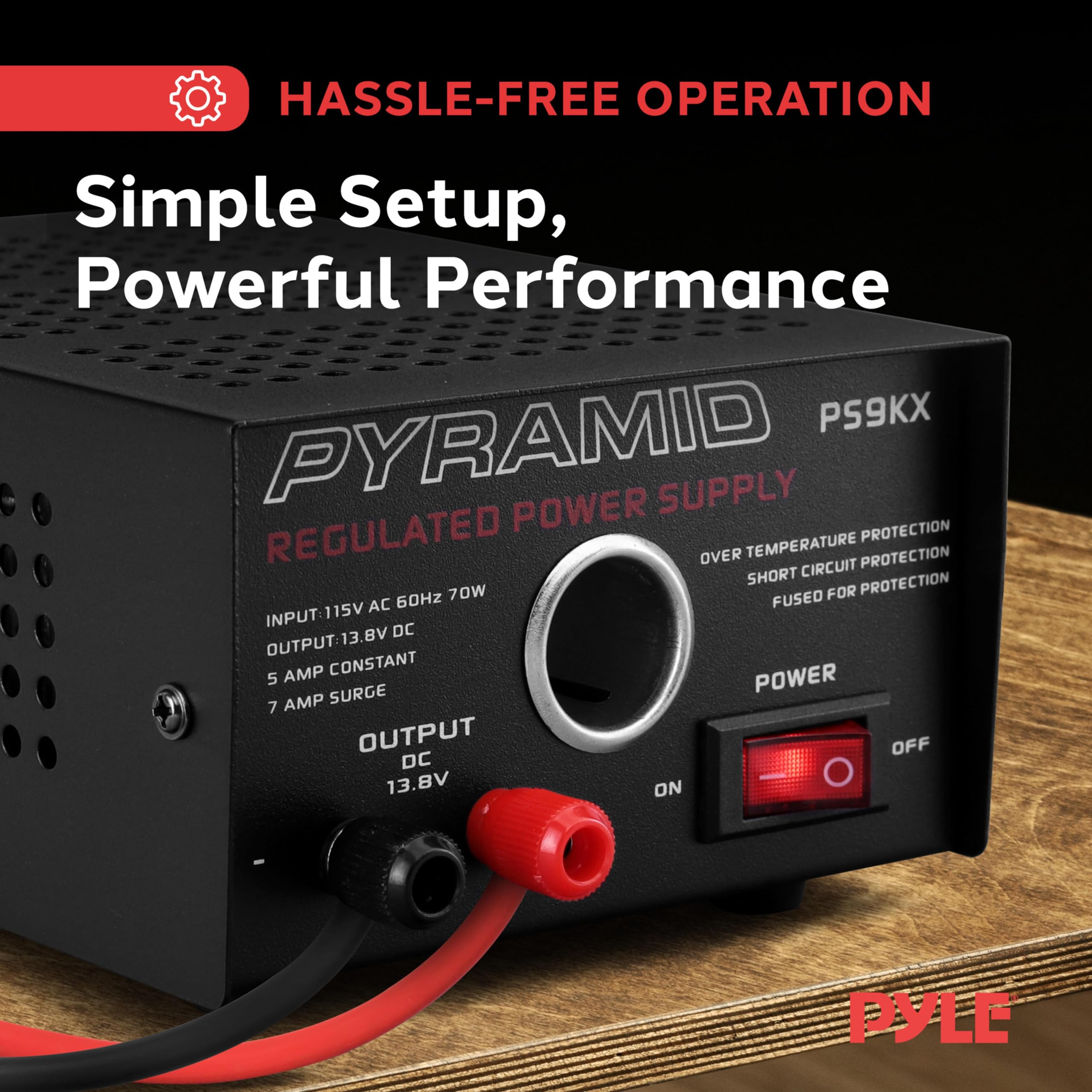 Pyramid PS9KX 5A/7A Car Power Adapter with Cigarette Lighter Plug - Dual USB Port Charger for Phones, Tablets & GPS Devices - Perfect for Road Trips & Camping
