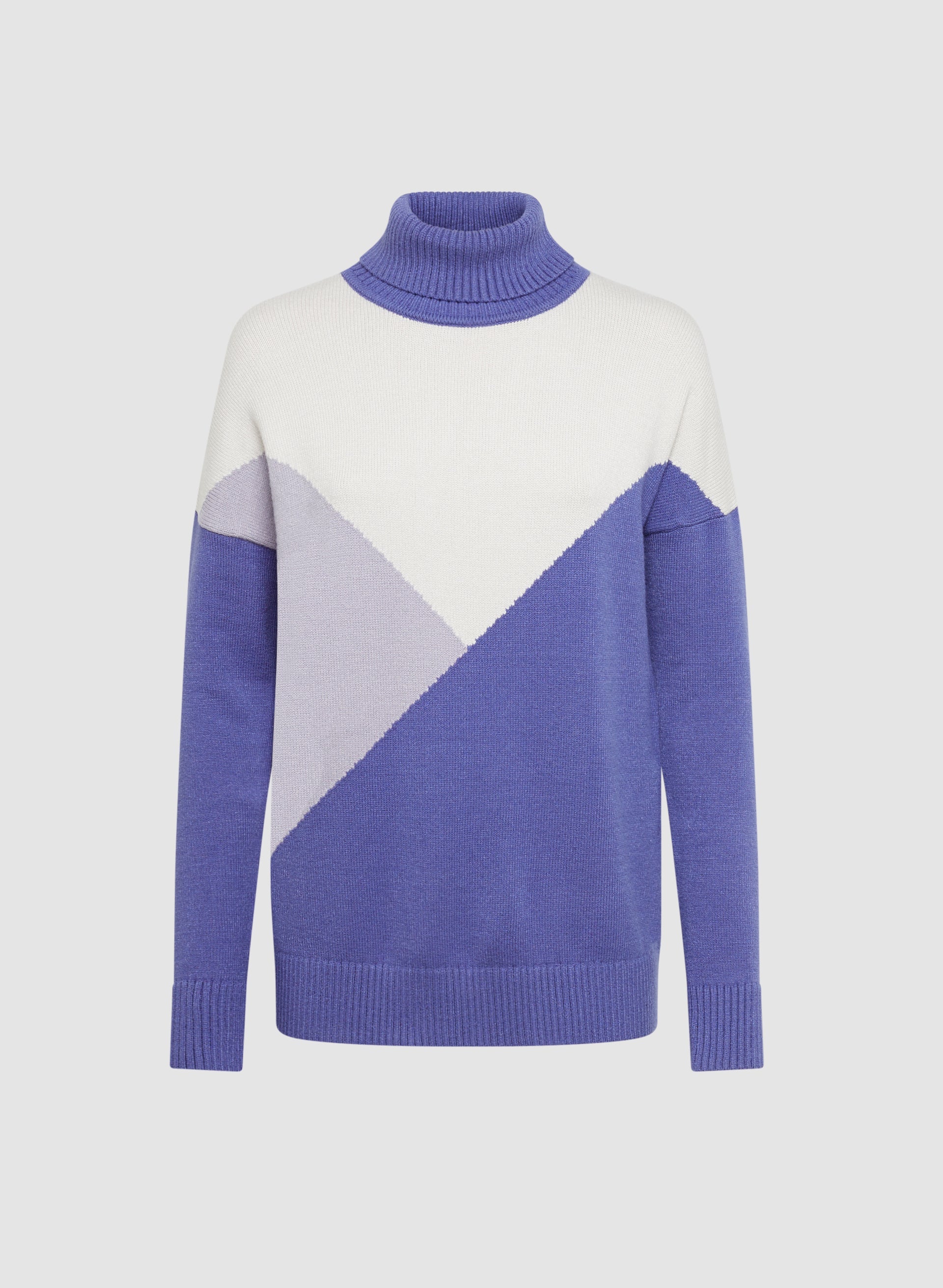 Color Block Turtleneck Sweater for Women - Stylish Winter Knit Pullover for Casual Outfits & Office Wear