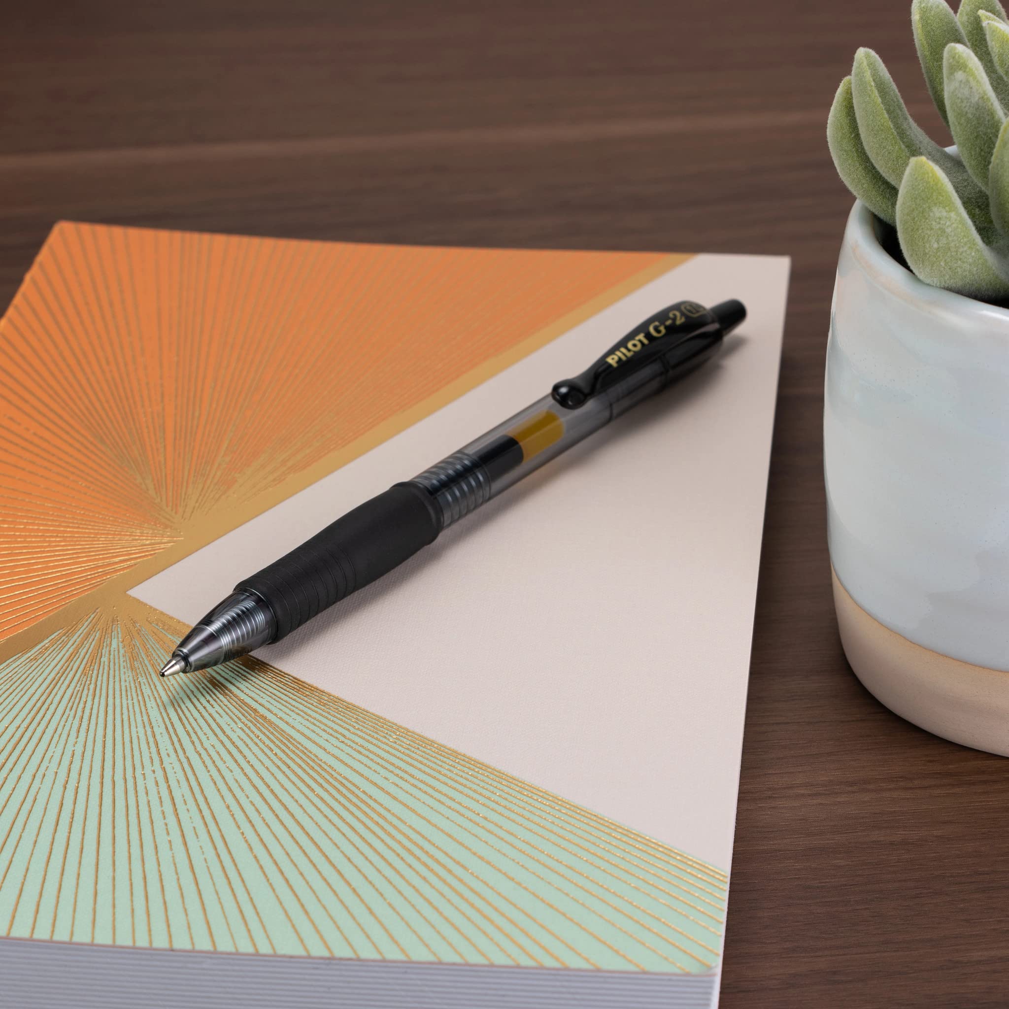 Premium G2 Gel Roller Pens - 12 Pack Black 1mm Bold Point - Smooth Writing for Office, School & Note Taking - Pilot G2 Refillable Gel Pens