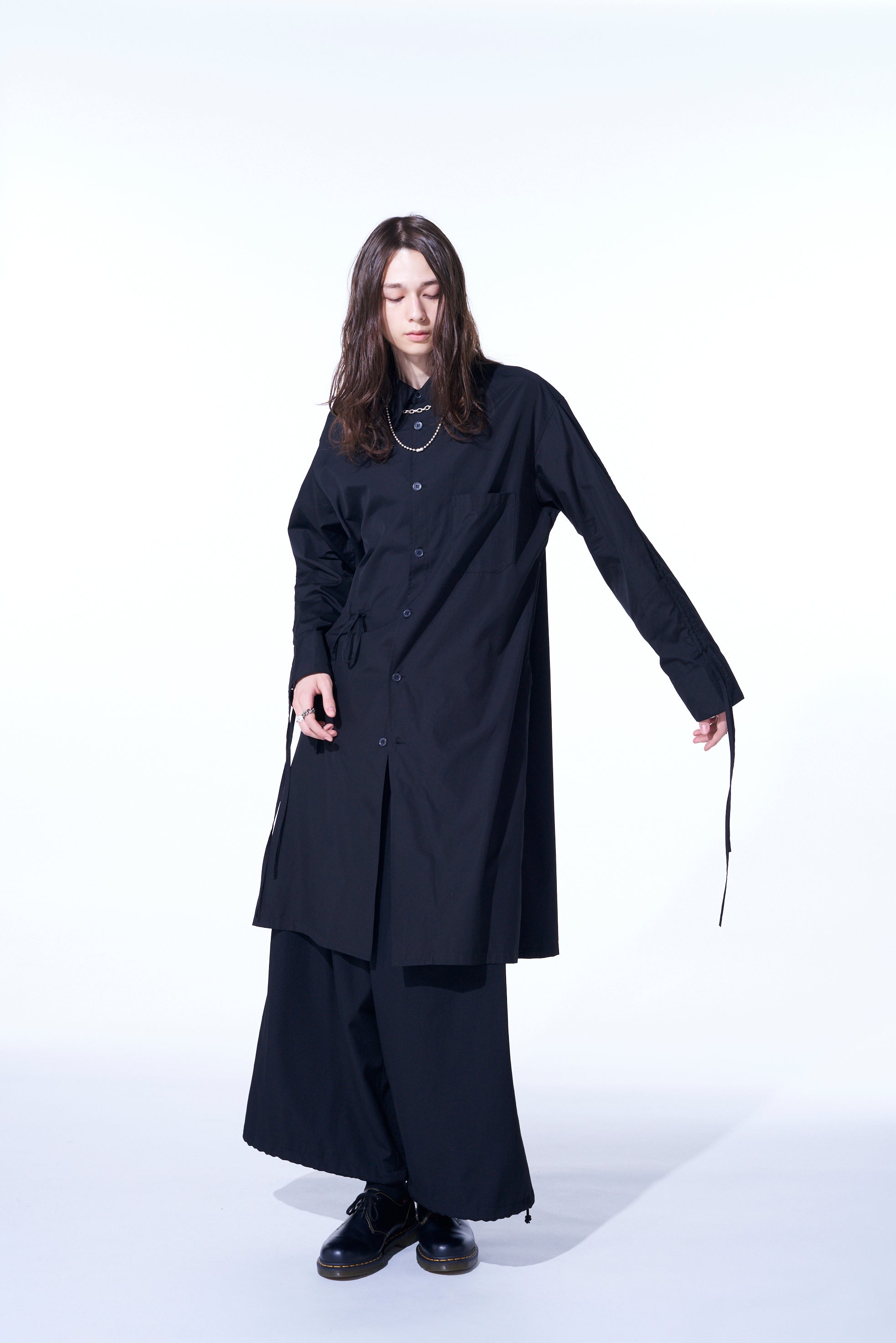 Oversized Cotton Broadcloth Long Shirt with Gathered Strings - Comfortable Loose Fit Casual Top for Women | Perfect for Layering, Beach Cover-Up & Everyday Wear