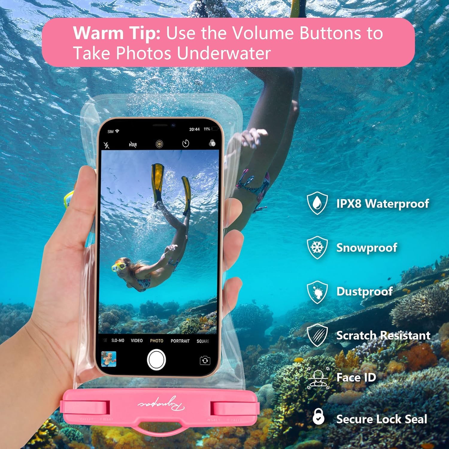 Waterproof Phone Pouch Bag - IPX8 Waterproof Dry Bag with Lanyard for iPhone 16/15 Pro Max, Galaxy S24, Pixel 7a - Perfect for Beach, Swimming, Kayaking & Cruise Travel Essentials (7.5 Inch)