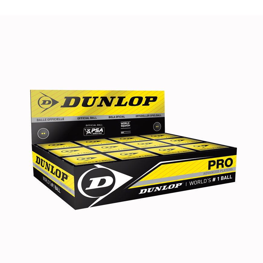 Dunlop PRO Double Dot (DYD) Squash Ball - Pack of 12 | High Bounce Competition Squash Balls for Professional & Recreational Play | Perfect for Tournaments, Training & Gym Sessions