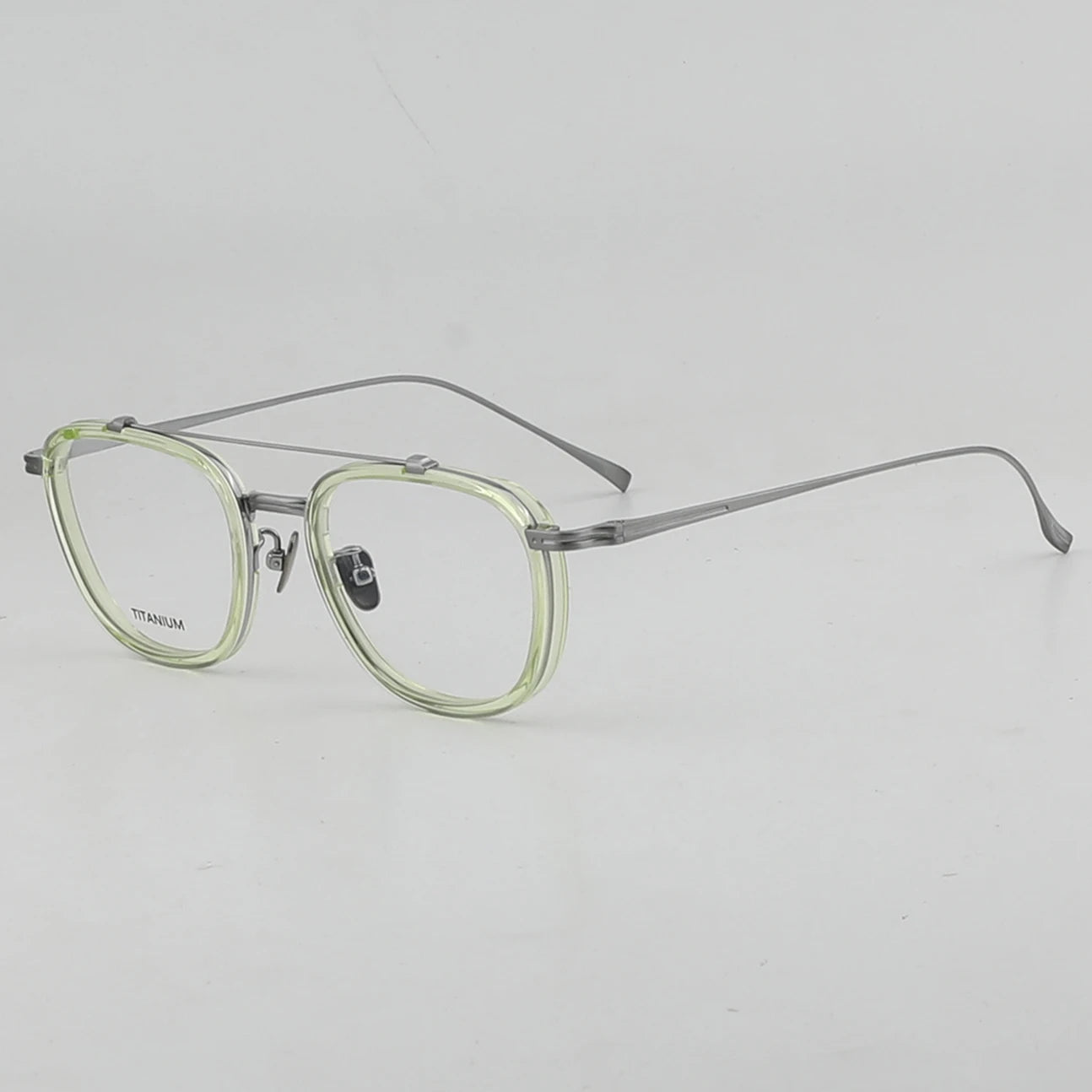 Aror Unisex Square Double Bridge Acetate Titanium Eyeglasses 10197 - Lightweight & Durable Frame for Work, Reading & Fashion