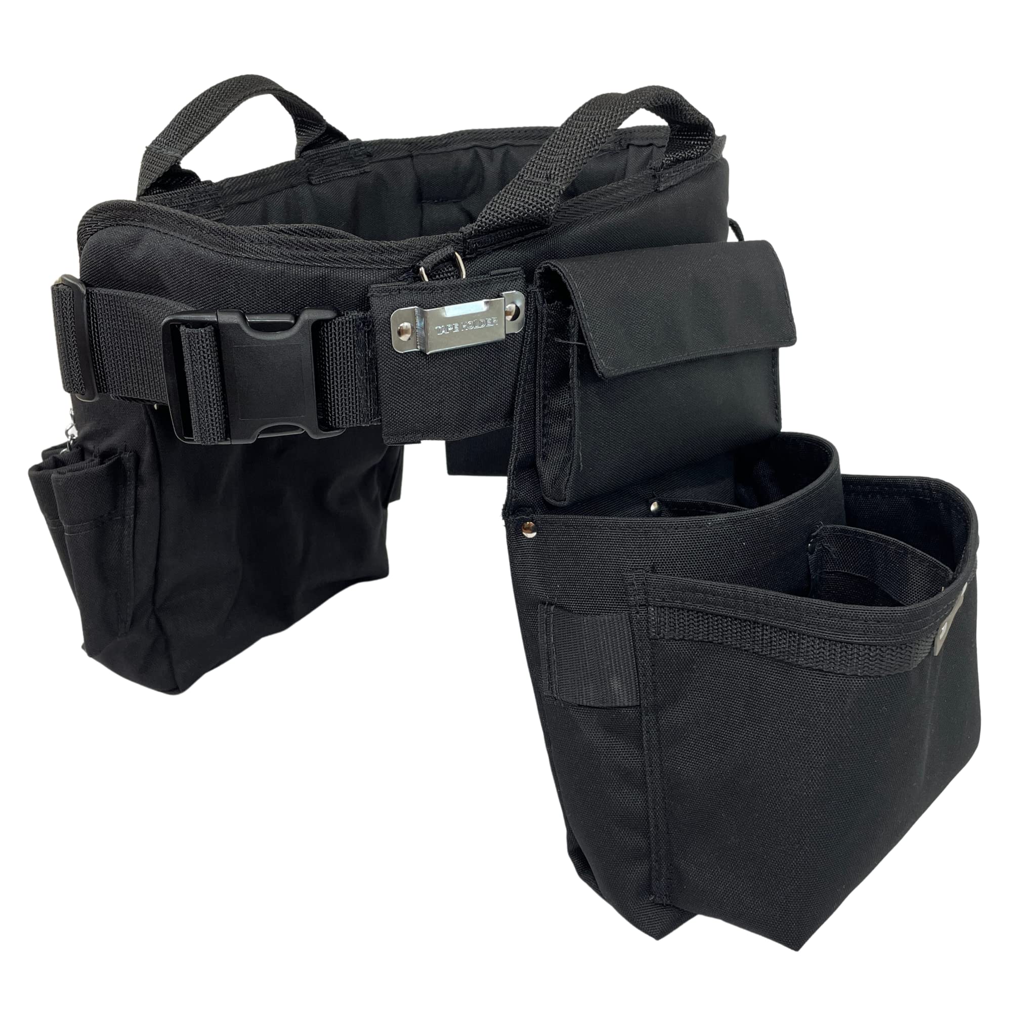 BOULDER BAG Ultimate Electrician's MAX Combo Tool Belt with Comfort Back Support & Quick Release Buckle - Heavy Duty Black Work Belt (2X-Large 43-48 Inch Waist) - Made in USA - Perfect for Electricians, Construction Workers & DIY Home Improvement Projects