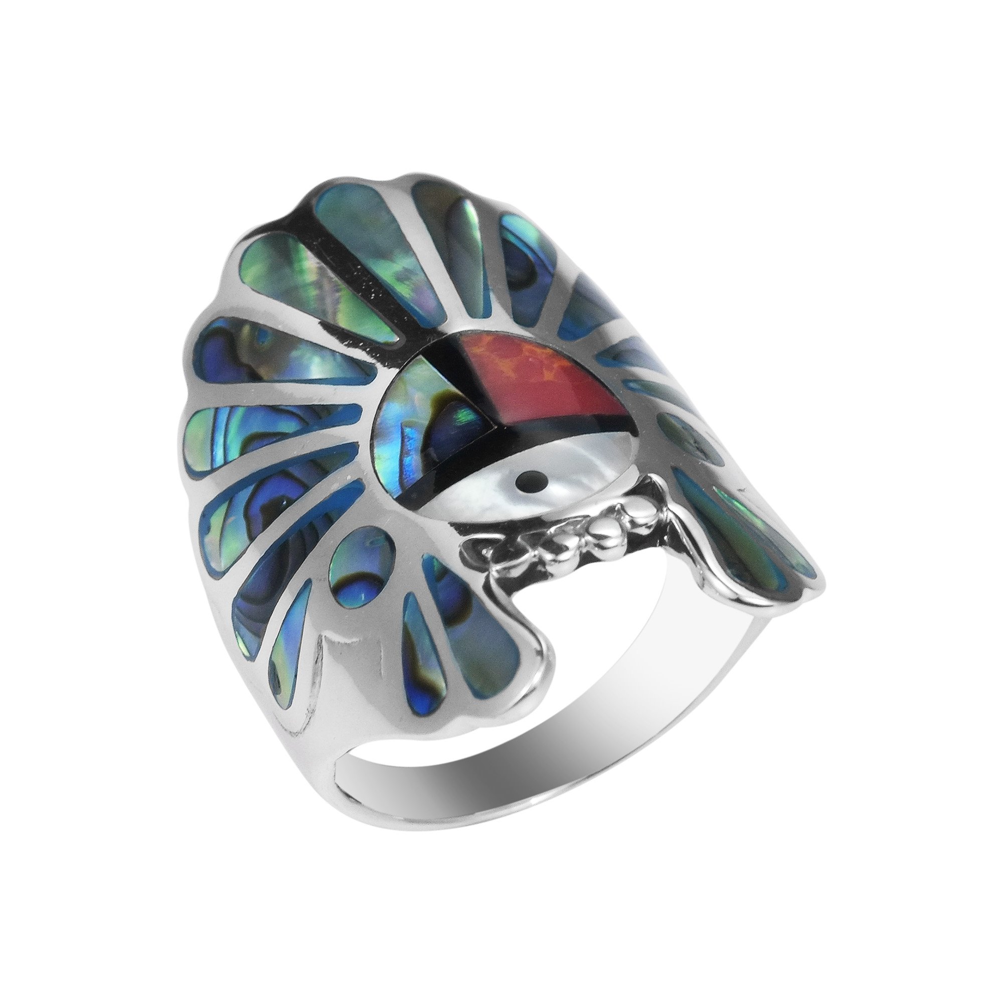 Native American Style Abalone Shell .925 Sterling Silver Ring for Women | Handmade Tribal Jewelry | Perfect for Boho, Festival & Everyday Wear