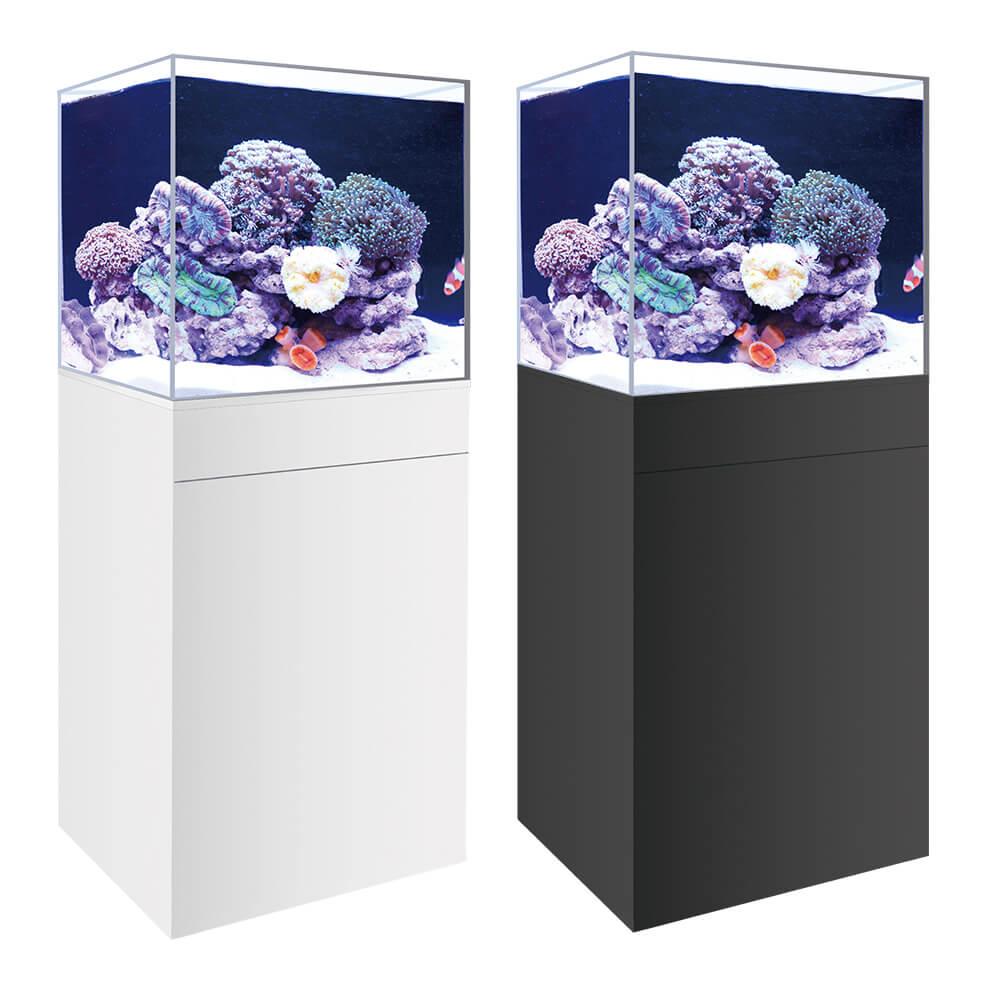 Premium Marine Fish Tank & Cabinet Kit - 150L (40 Gallon) Aquarium Set in White/Black - 67cm (26.4