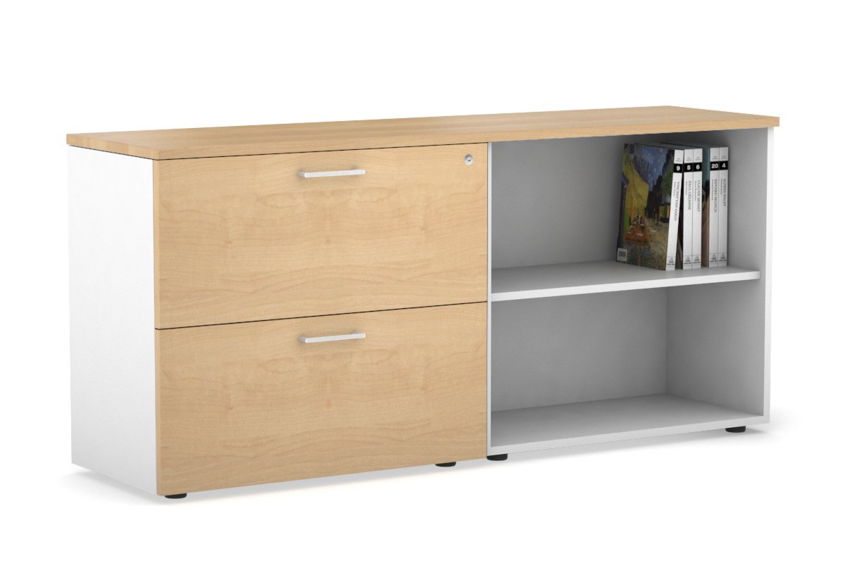2-Drawer File Cabinet with Open Storage Shelf - Compact Office Organizer for Documents, Supplies & Stationery - Perfect for Home, Office & Workspace Organization