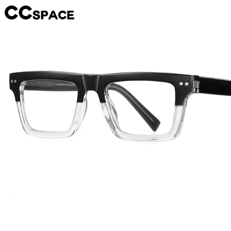 CCspace Unisex Full Rim Square TR90 Titanium Eyeglasses Frame 57176 - Lightweight & Durable Glasses for Work, Reading & Everyday Wear