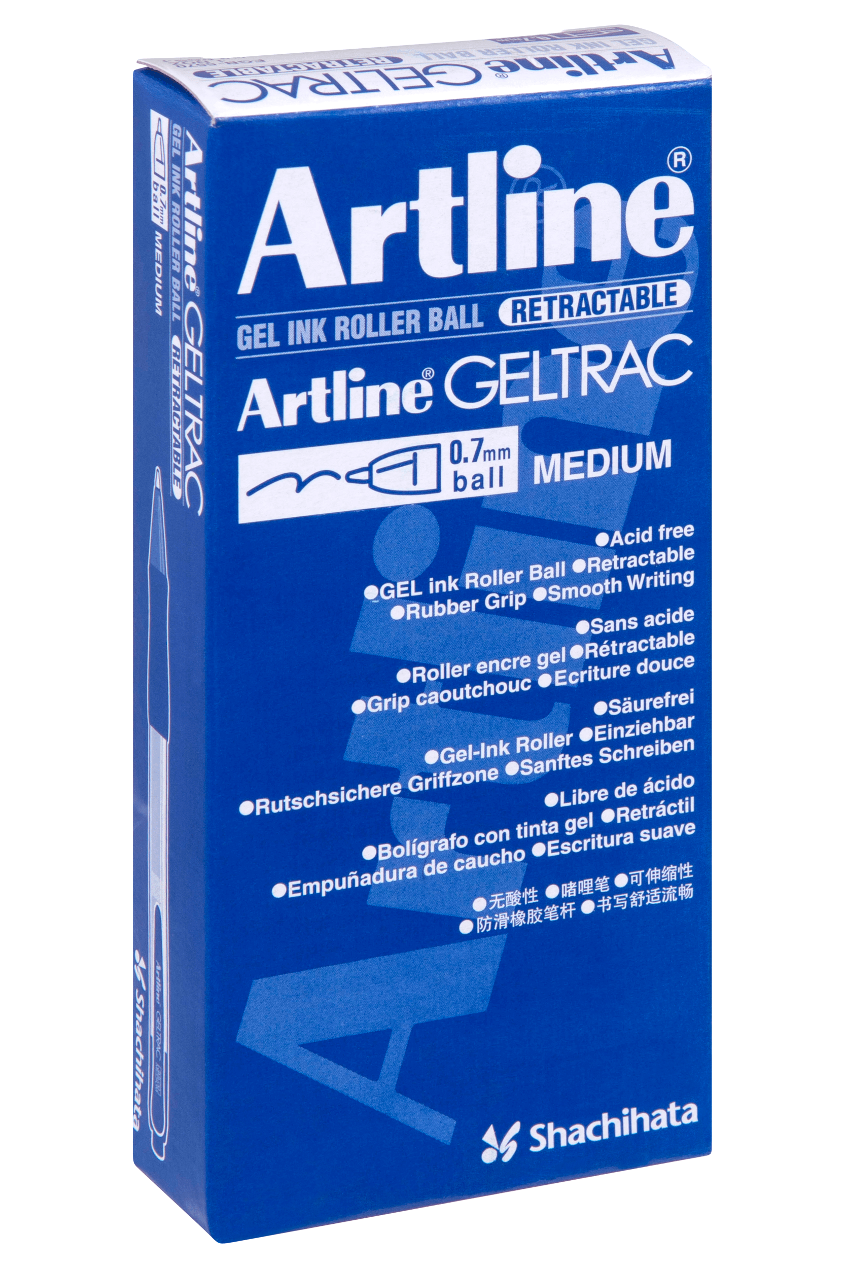 Artline 5570 Geltrac Retractable Gel Pen 0.7mm Medium Point - 12 Pack Red Ink Pens for Office, School & Home Use - Smooth Writing Gel Pens for Notes, Journaling & Everyday Tasks