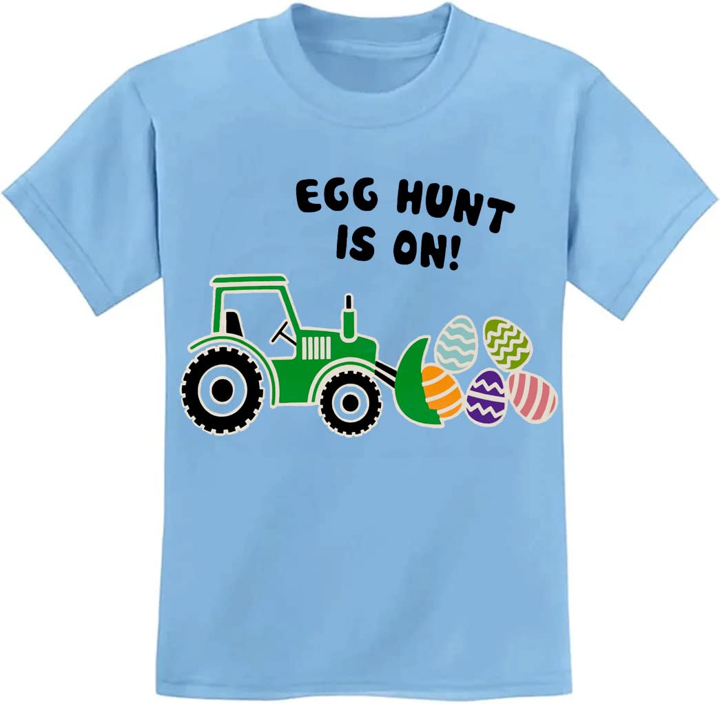 Easter Bunny T-Shirt for Toddler Boys & Girls - Cute Egg Hunt Outfit with Digging Tractor Design | Perfect for Easter Celebrations, Spring Parties & Family Photos