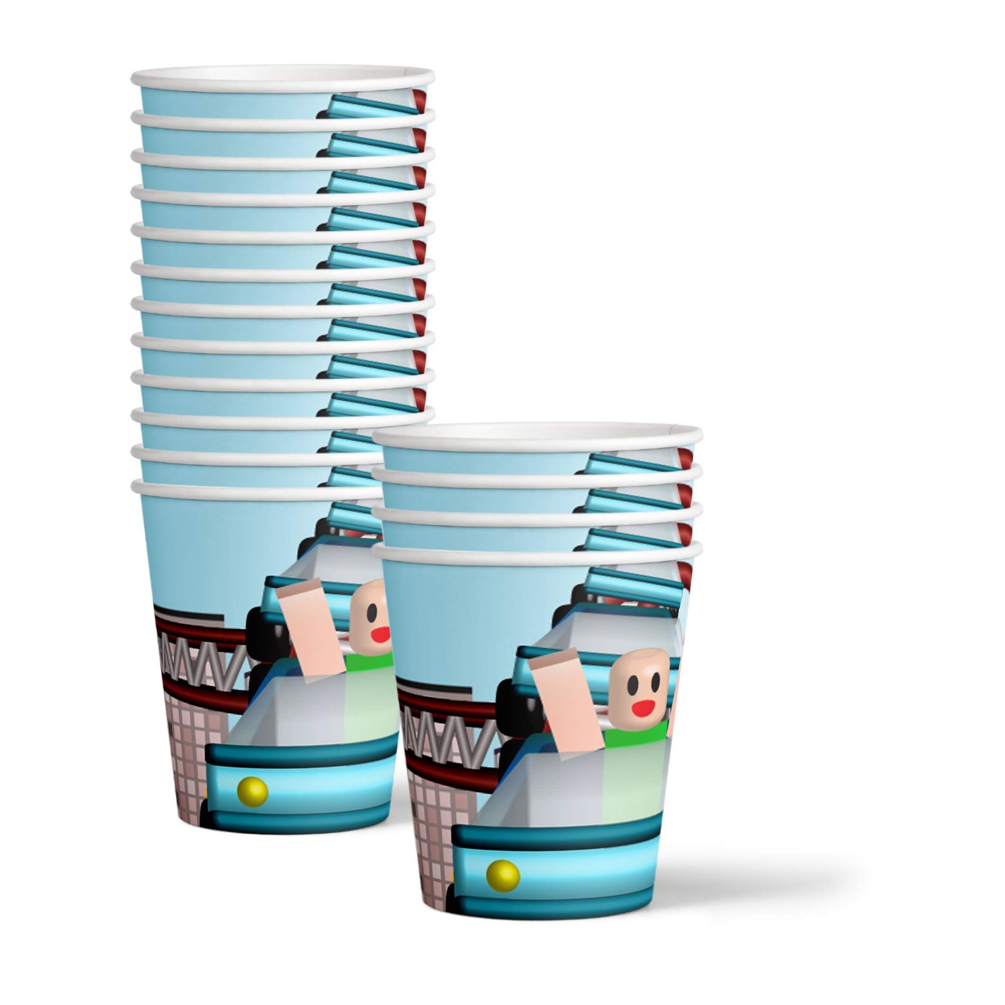 Robot Blocks Themed Party Supplies Set - 16-Piece Tableware Kit with Plates, Napkins & Cups for Kids Birthday Celebrations | Perfect for Robot-Themed Decorations, Birthday Parties & Special Events