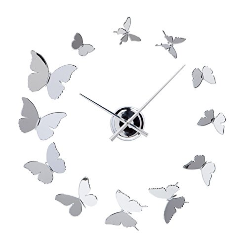 Torre & Tagus 902083 DIY Butterfly Wall Clock - Decorative Home Office Decor for Living Room, Bedroom & Kitchen