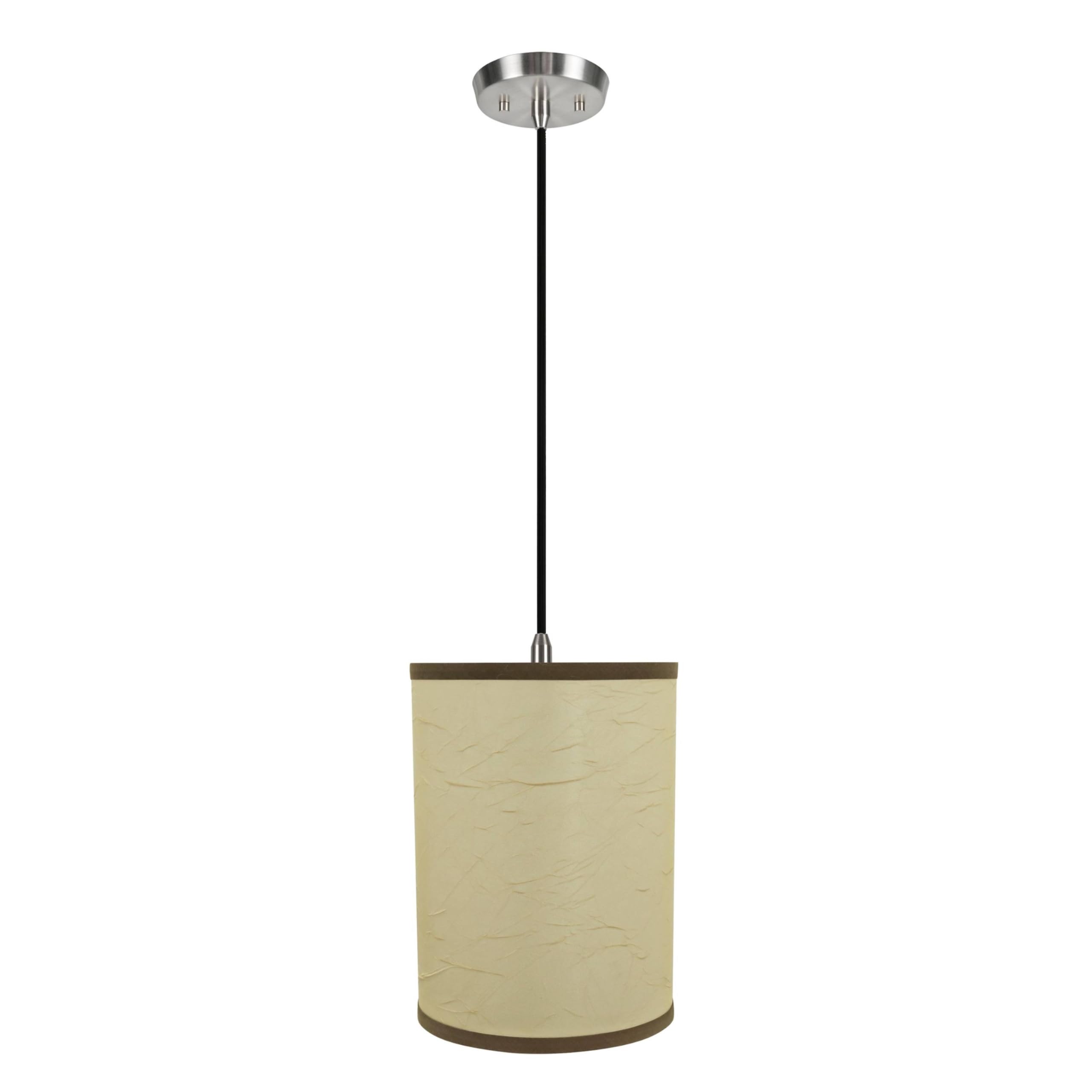 Transitional Drum Fabric Pendant Light - 8