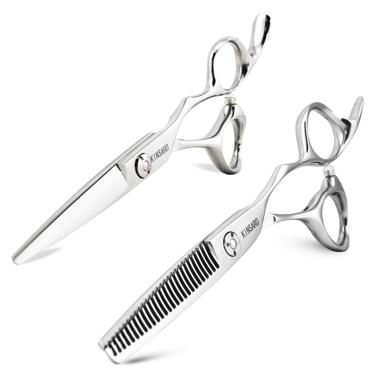 Kinsaro Professional Hair Cutting Scissors Set - 5.5 Inch Sharp Barber Shears & 5.75 Inch Thinning Scissors for Precision Haircuts | Salon & Home Use