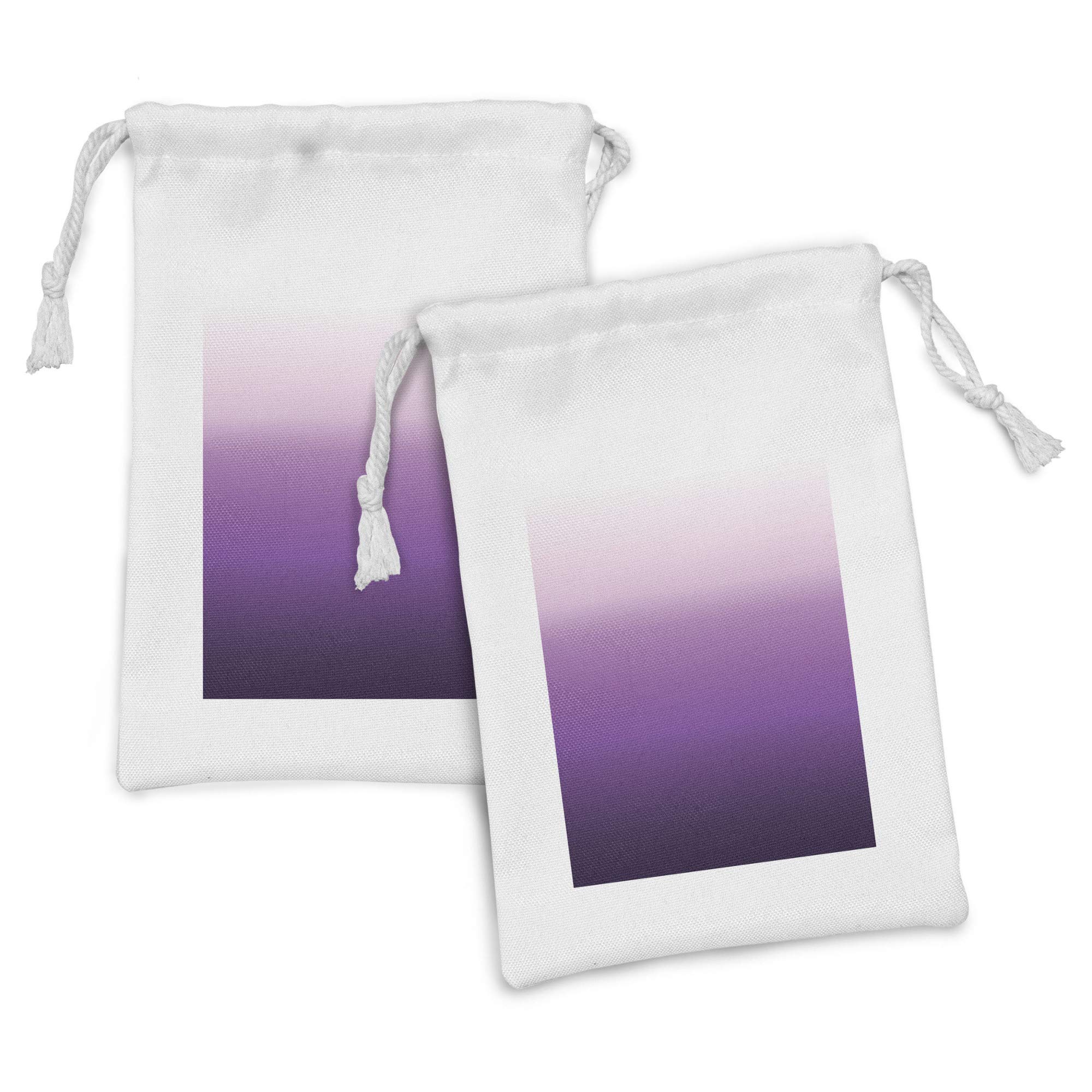 Ambesonne 2-Pack Ombre Fabric Pouches with Gradual Color Change - Modern Abstract Design Small Drawstring Bags (9