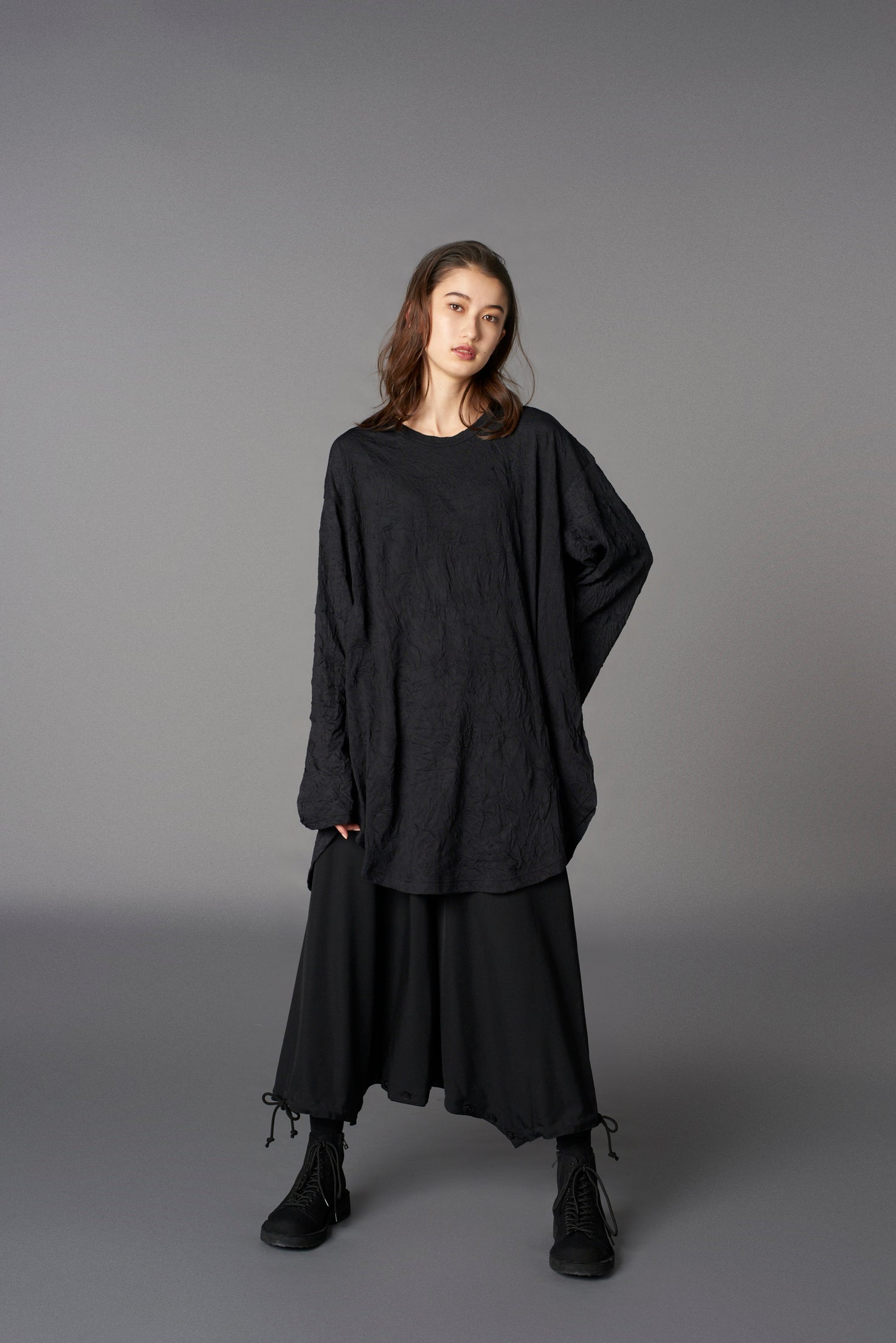 Jumbo Round Hem Long Sleeve T-Shirt for Women - Soft Cotton Casual Top for Everyday Wear | Perfect for Work, Lounge & Outdoor Activities