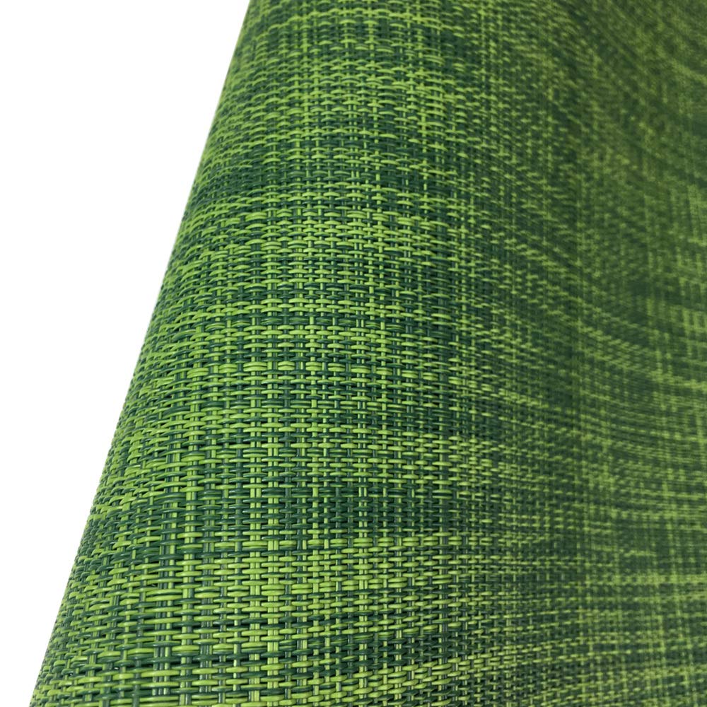 Non-Slip Woven Vinyl Placemats Set of 4 - Heat-Resistant, Washable & Easy Clean Round Table Mats for Dining (Seaweed Green) | Perfect for Family Dinners, Parties & Restaurant Use