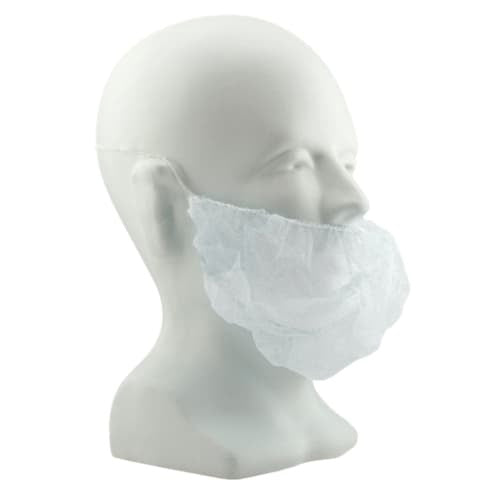 Premium White Beard Guards (1000 Count) - Disposable Beard Nets for Food Service, Salon & Barber Use - FDA Compliant Hair & Beard Covers for Hygiene & Safety