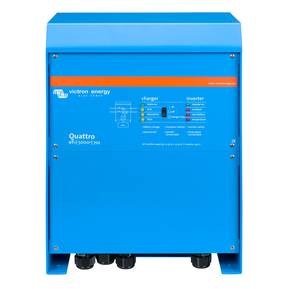 Victron Quattro 48V 5000VA 70A 100/100 120V Inverter/Charger - UL Listed for Solar Power Systems & Off-Grid Living
