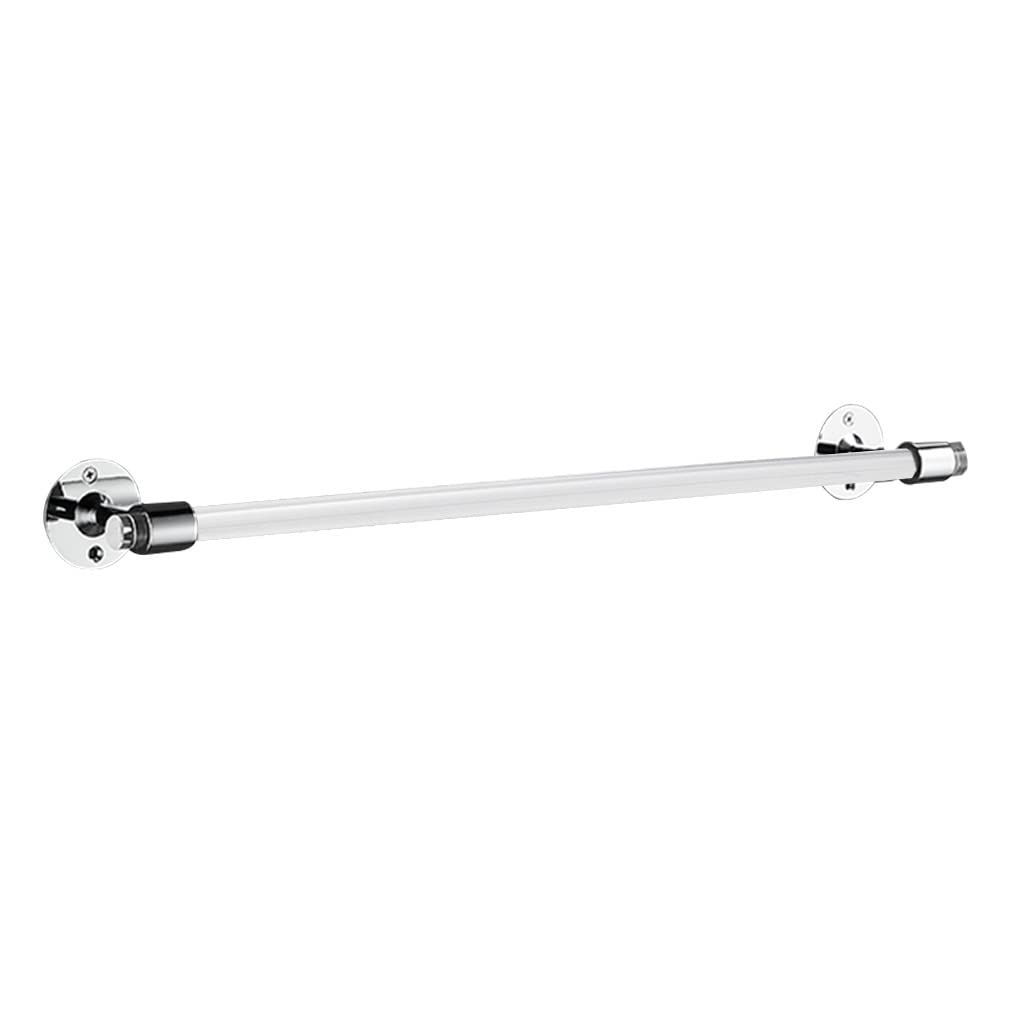 Modern Clear Acrylic Towel Bar with Brass Base - Wall Mounted Bathroom Towel Rack (40cm, Silver) - Stylish Hand Towel Holder for Modern Bathrooms, Powder Rooms & Spa Areas