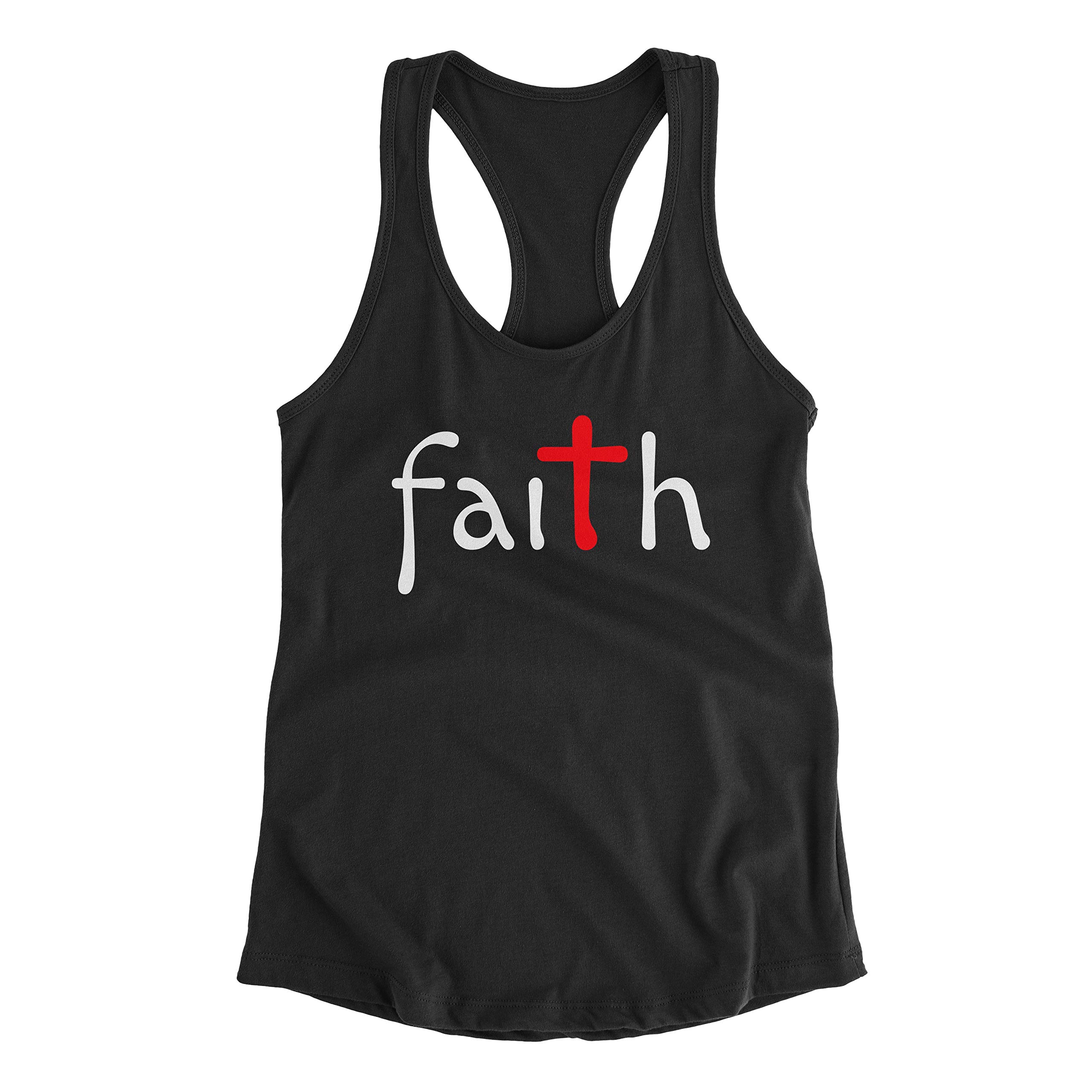 Faith Cross Christian Tank Tops for Women - Jesus Workout Clothes - Comfortable Breathable Summer Tops for Church, Gym & Casual Wear