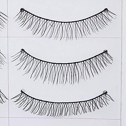 Gugzy 10 Pairs Handmade Natural Soft False Eyelashes - Black Sparse Fake Eyelash Extensions for Everyday Makeup & Special Occasions