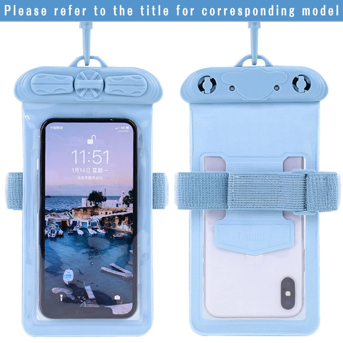 Waterproof Pouch for SpectraLink 8440 Phone - Blue Case for Outdoor Use