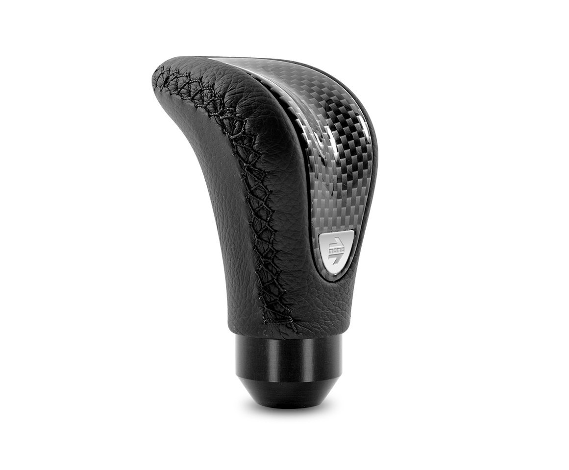 Black Leather & Carbon Fiber Combat EVO Shifter Knob - P/N CTECBN - Perfect for Racing, Drifting & Performance Driving - Enhances Grip & Style in Sports Cars & Tuner Vehicles
