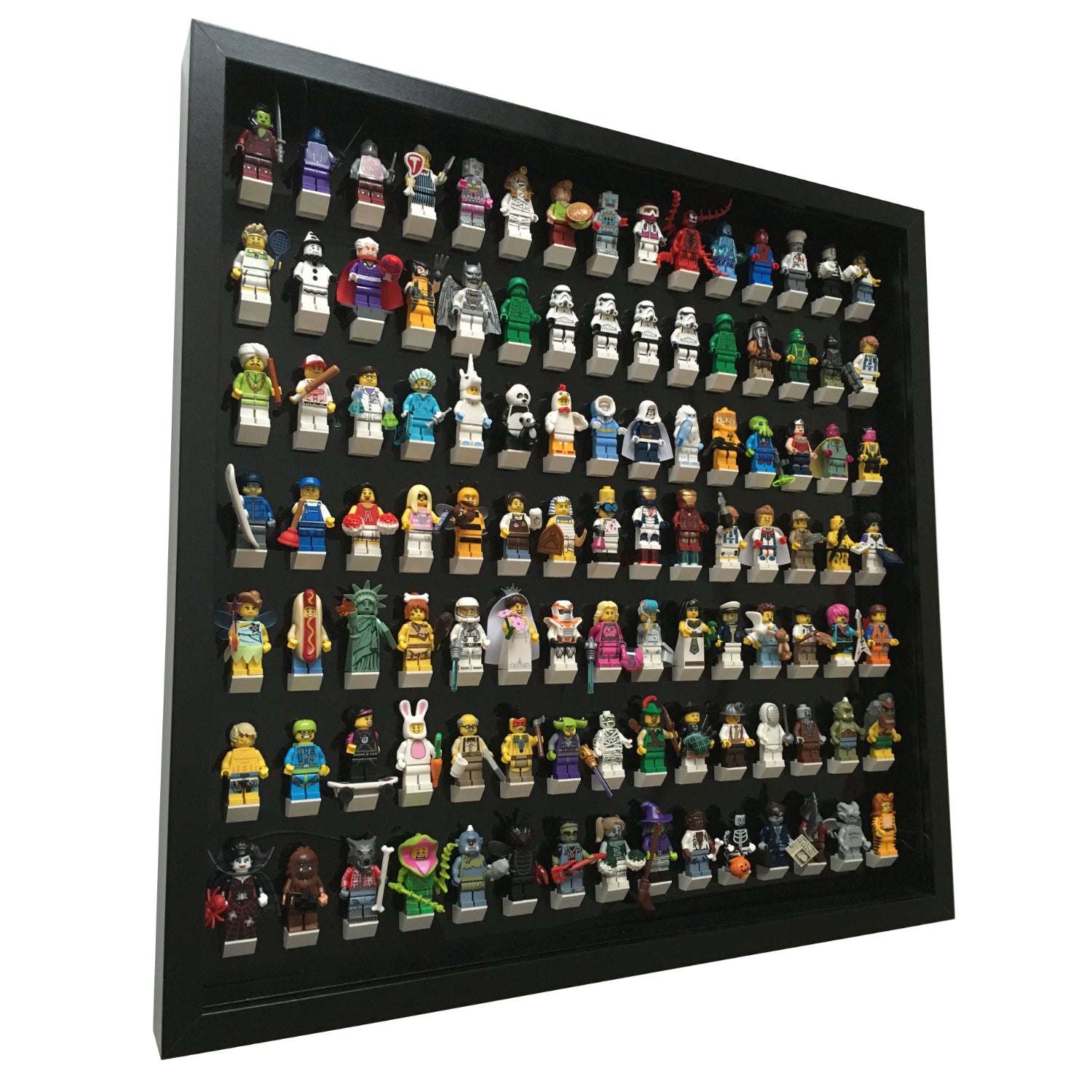 Black Display Frame for 105 Lego® Minifigures - Large Black Edition - Perfect for Lego Collections, Office Decor & Gift Giving