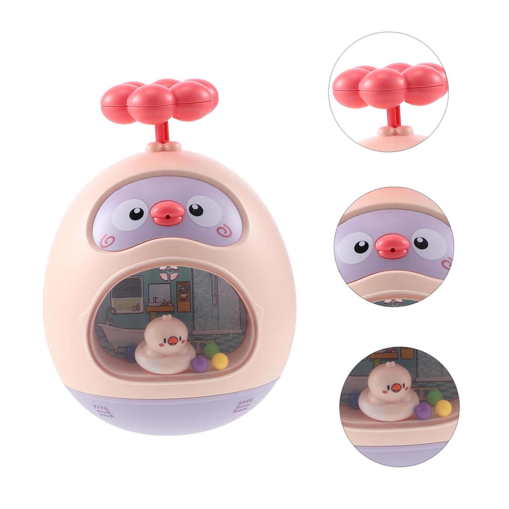 Vaguelly 3-Piece Tumbler Toy Set for Bathtub - Fun Bathing Water Toys for Kids, ABS Plastic, Pink - Perfect for Baby Bath Time, Pool Play & Sensory Development