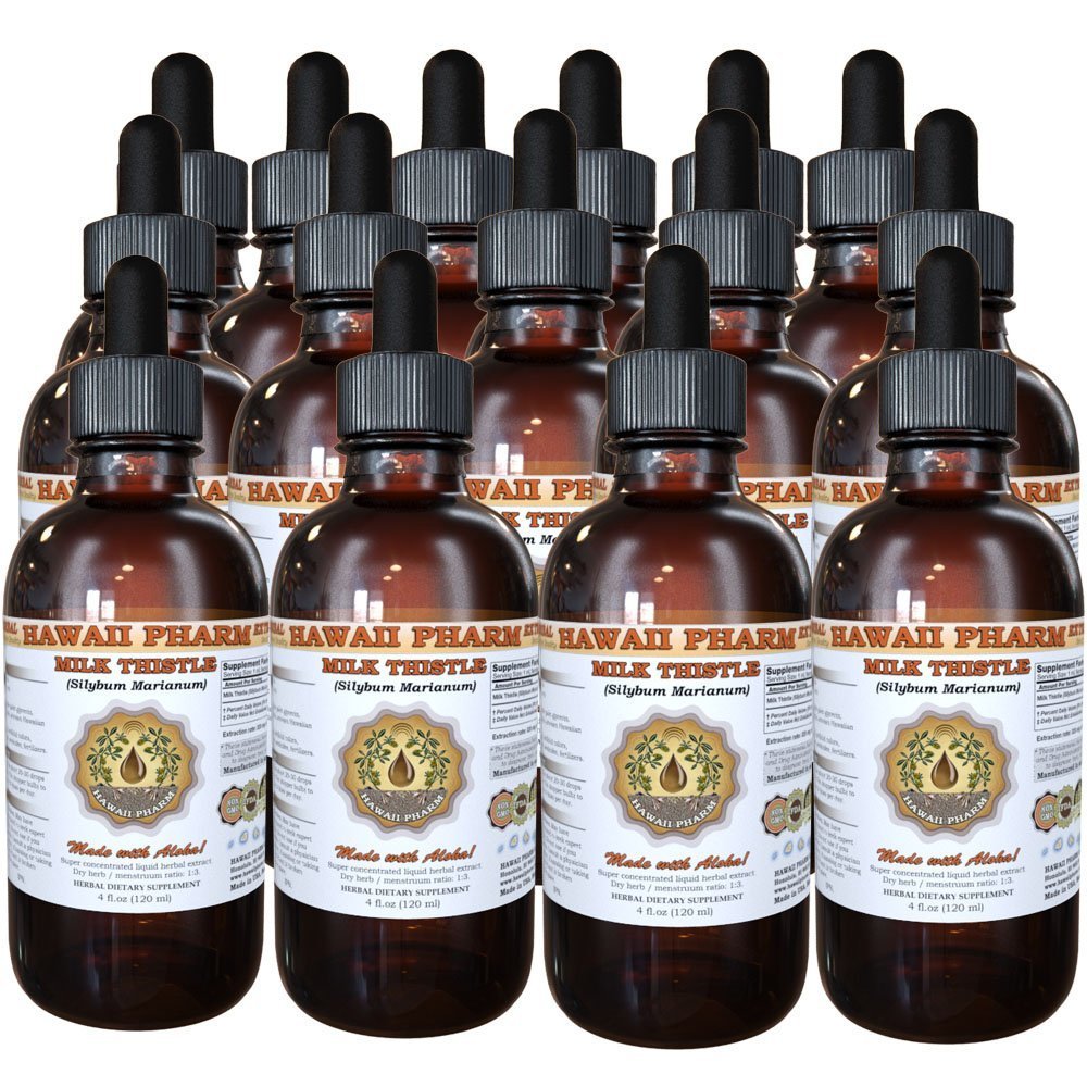 Organic Milk Thistle (Silybum marianum) Liquid Extract - 4 Pack (15x Concentrated, 4 Oz Each) for Liver Detox & Digestive Support - Perfect for Daily Wellness & Herbal Supplement Routine