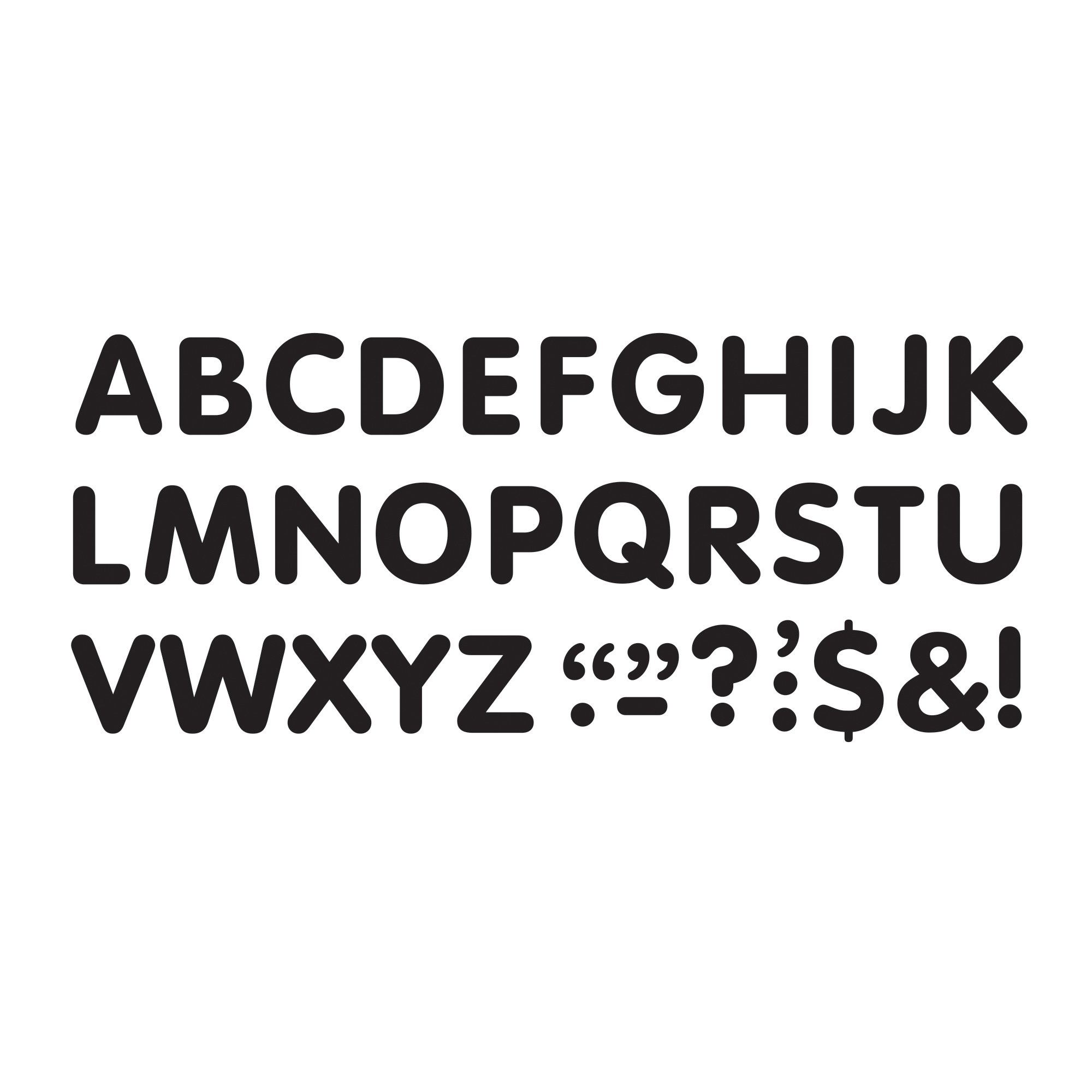 Trend Stick-EZE Stick-On Letters, Numbers & Marks - 2-Inch Black Vinyl Decals (107-Piece Set) - Perfect for DIY Crafts, Scrapbooking, Home Decor & School Projects