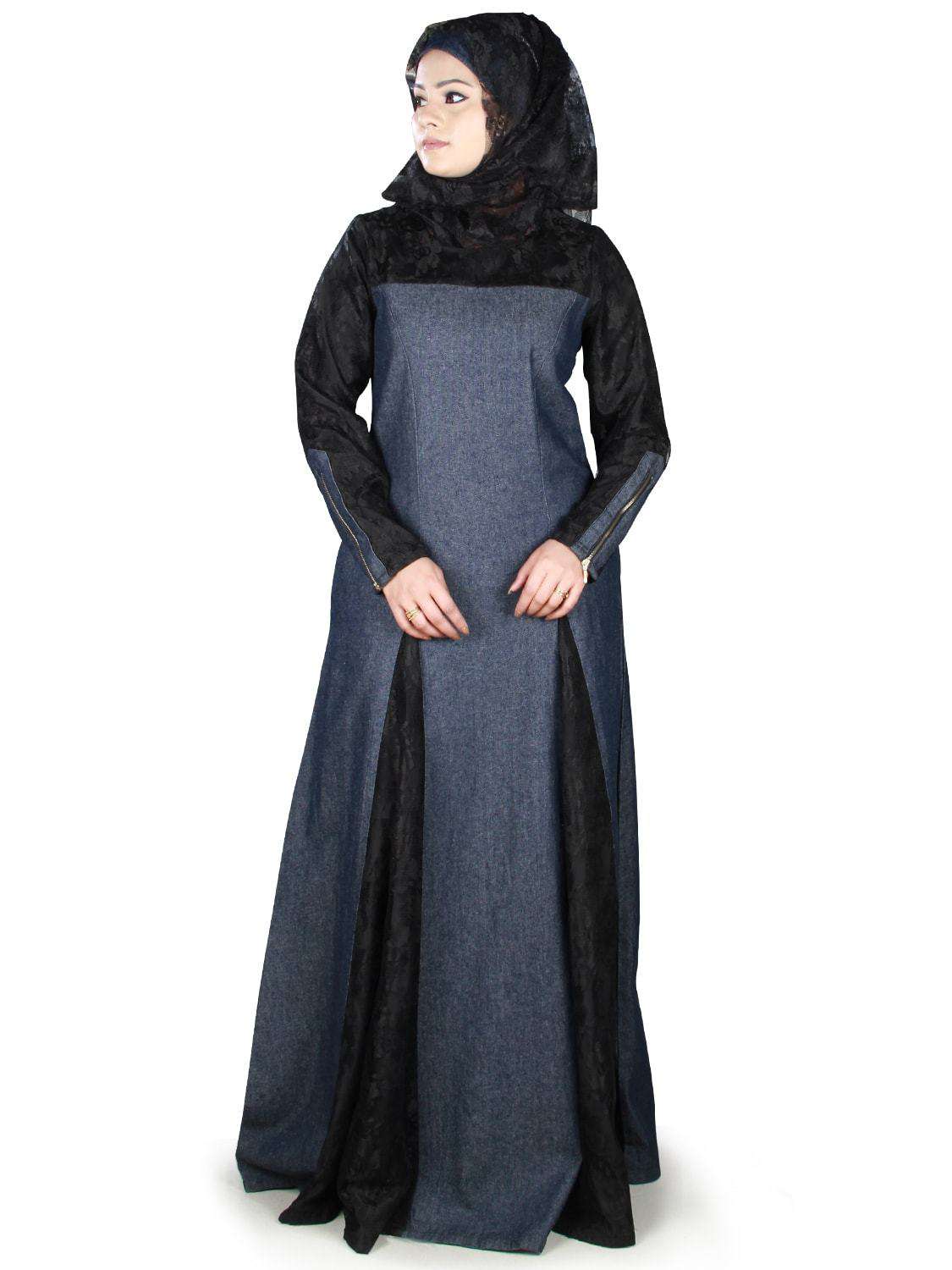Farizah Denim Abaya - Modest Islamic Dress for Women | Perfect for Prayer, Eid & Everyday Wear