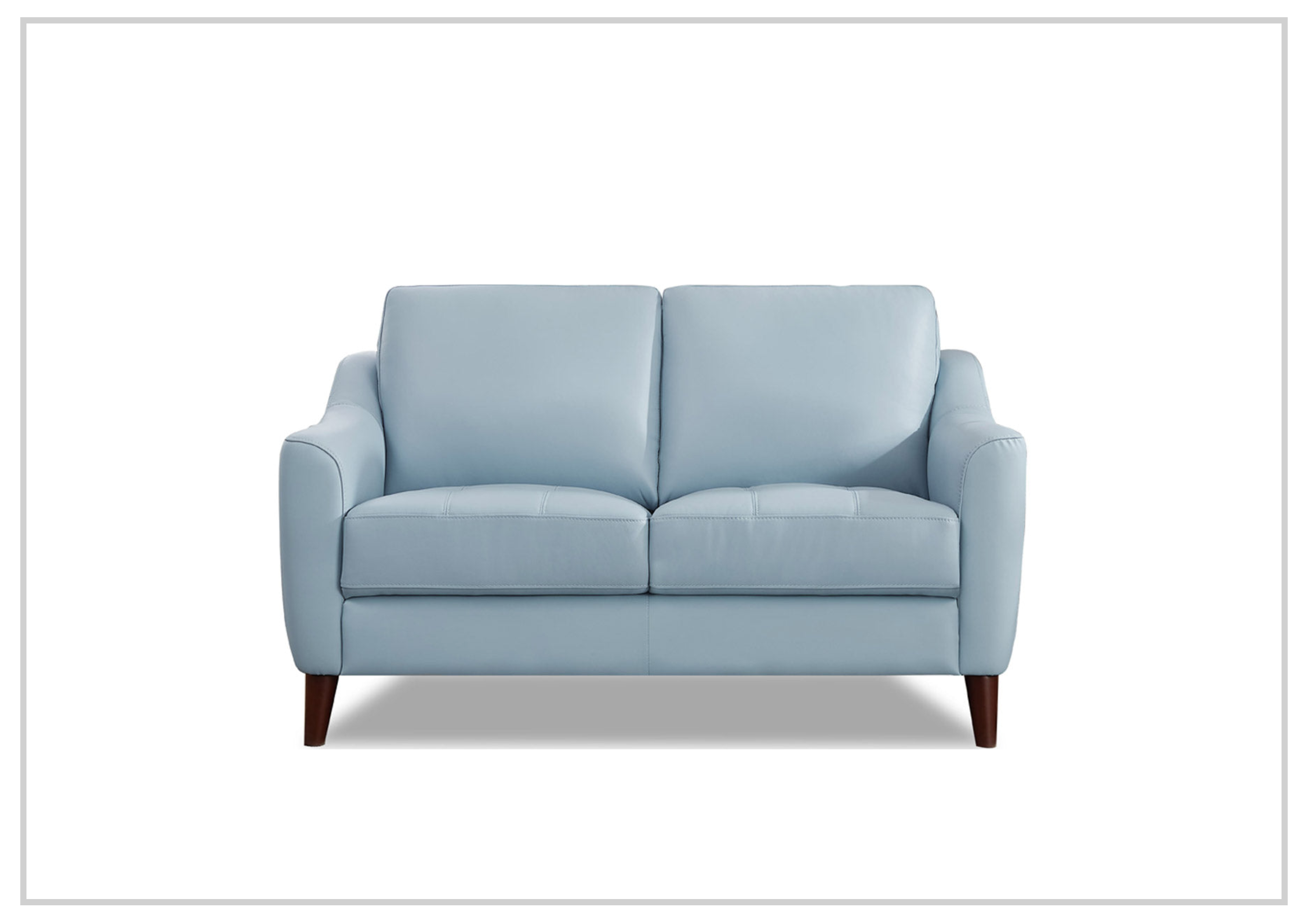 Hydeline Ersa Premium Leather Loveseat Sofa with Soft Slope Arms - Luxurious Small Couch for Living Room, Office or Apartment