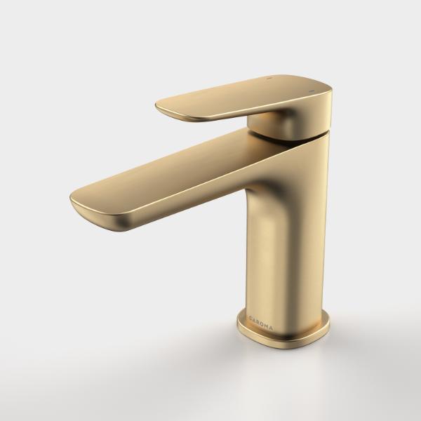 Caroma Contura II Basin Mixer - Brushed Brass Finish | Modern Bathroom Faucet for Vanity Sinks | Perfect for Home & Hotel Renovations