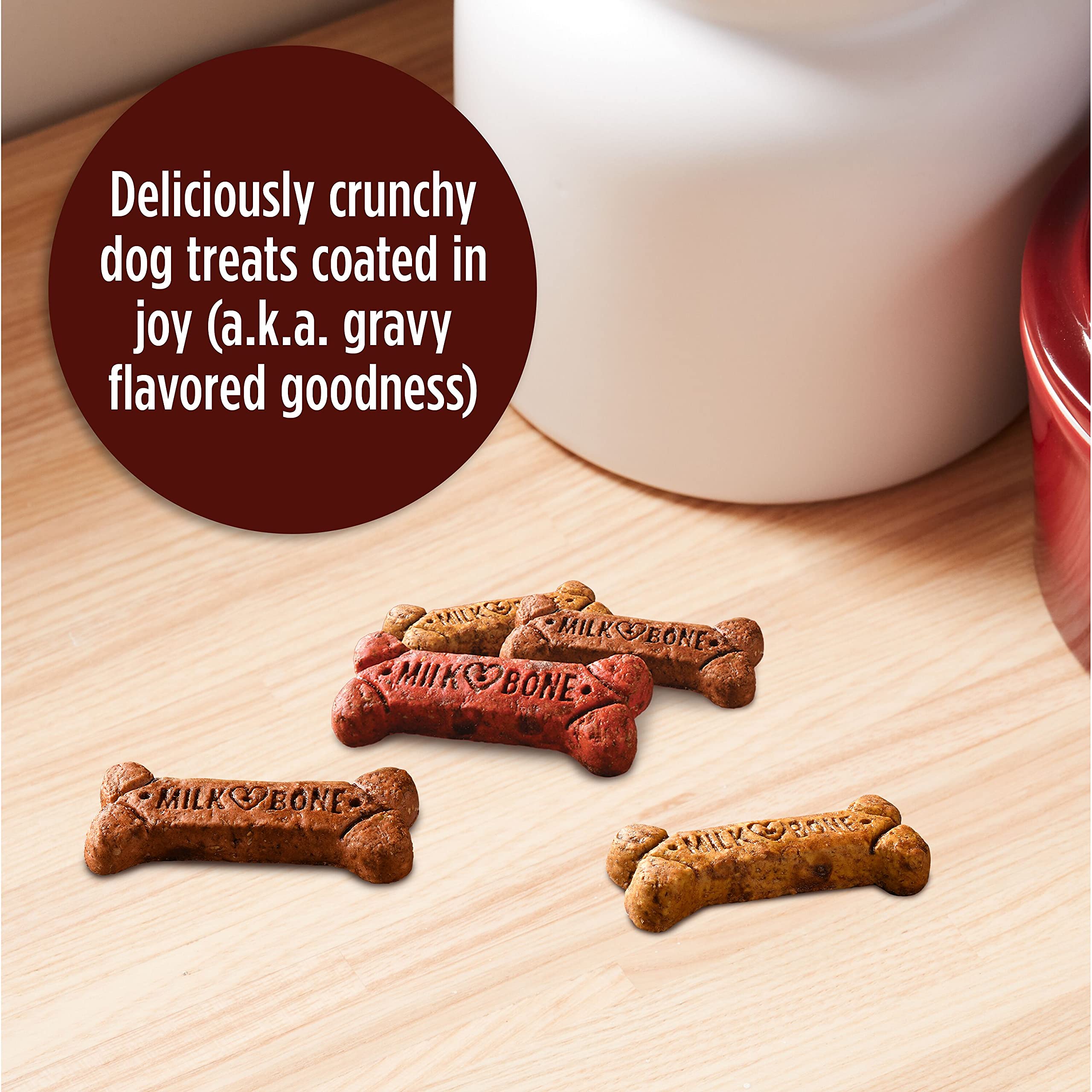 Milk-Bone Gravy Bones Dog Treats - 4 Savory Meat Flavors Coated in Gravy, 19oz (Pack of 12) | Delicious & Nutritious Dog Snacks for Training, Rewards & Dental Health | Perfect for Small, Medium & Large Dogs