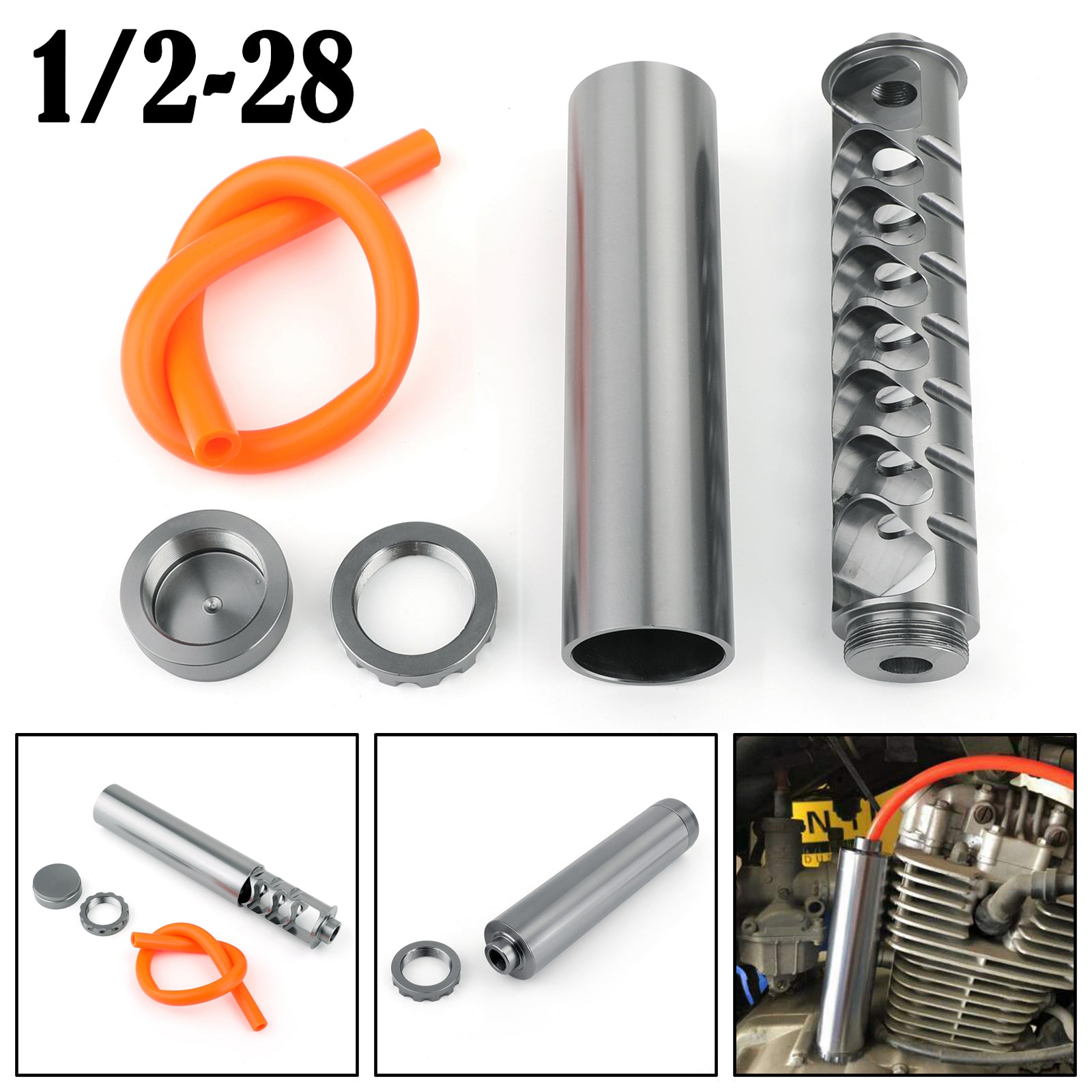 1/2-28 Aluminum Single Core Fuel Filter Replacement for NAPA 4003 WIX 24003 - 1.358