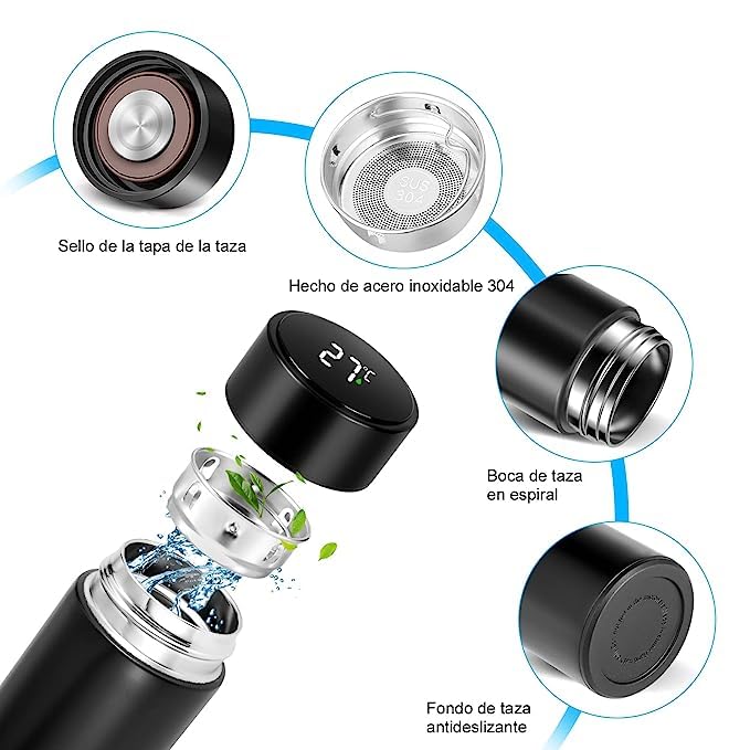 Premium NNS 500ml Stainless Steel Vacuum Insulated Smart Water Bottle with LED Temperature Display | Keeps Hot & Cold for 24 Hours | Perfect for Travel, Hiking, Gym & Outdoor Activities