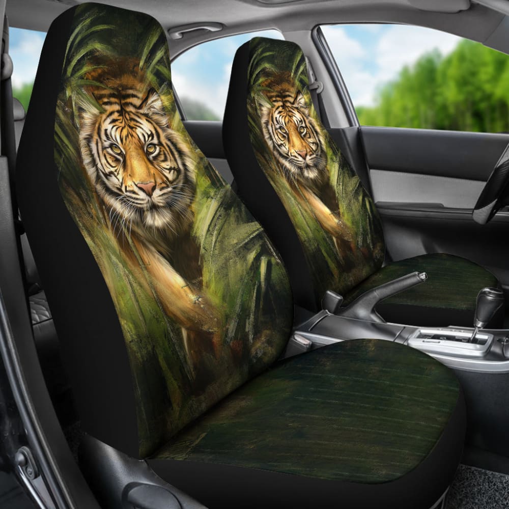 Premium Tiger Print Car Seat Covers - Universal Fit for Cars, Trucks & SUVs - Soft & Durable Neoprene Material - Easy to Install & Clean - Perfect for Pet Owners, Outdoor Enthusiasts & Style Upgrade