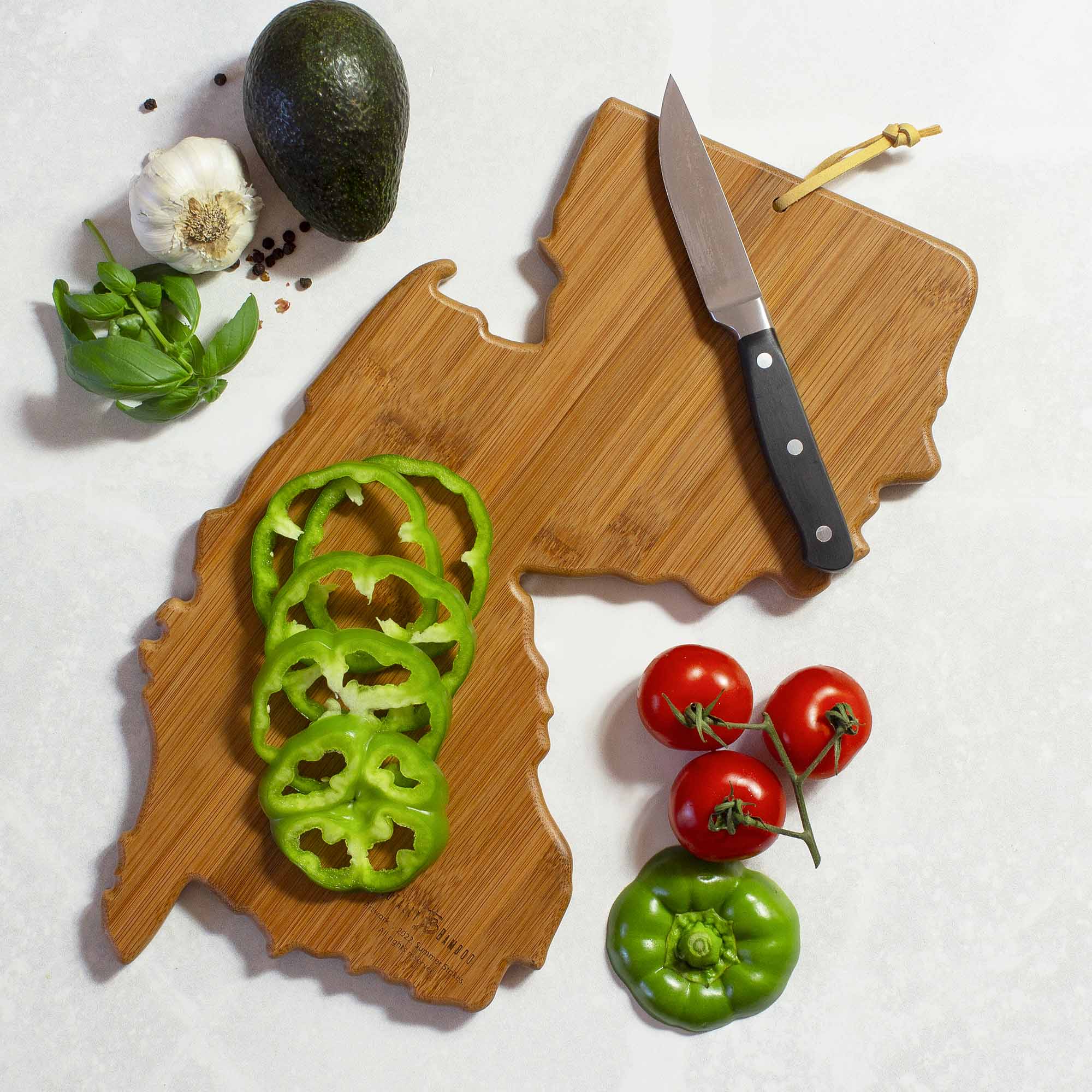 Premium New Jersey Themed Wooden Cutting Board with Summer Stokes Artwork - Perfect for Kitchen Decor, Gift Giving & Home Use