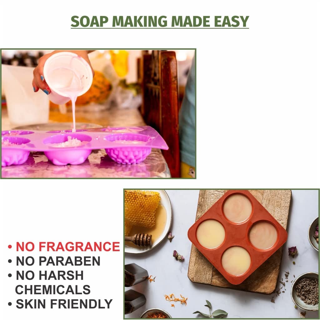 MIHAI Transparent Melt & Pour Glycerin Soap Base for Soap Making - 500g Organic, Natural, SLS & SLES Free, Paraben Free (Got Milk) - Perfect for DIY Handmade Soaps, Bath Bombs & Gift Making