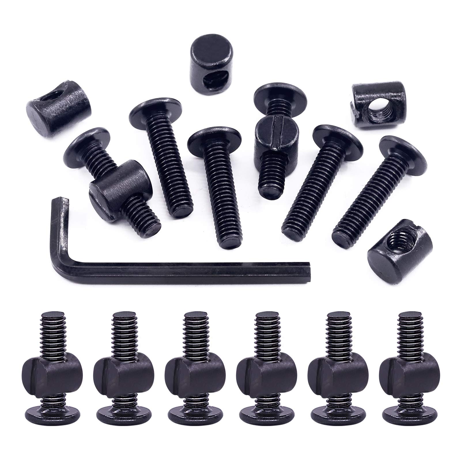 Swpeet 25Pcs M6x25mm Crib Screws with Allen Wrench - for Baby Beds & Furniture Assembly