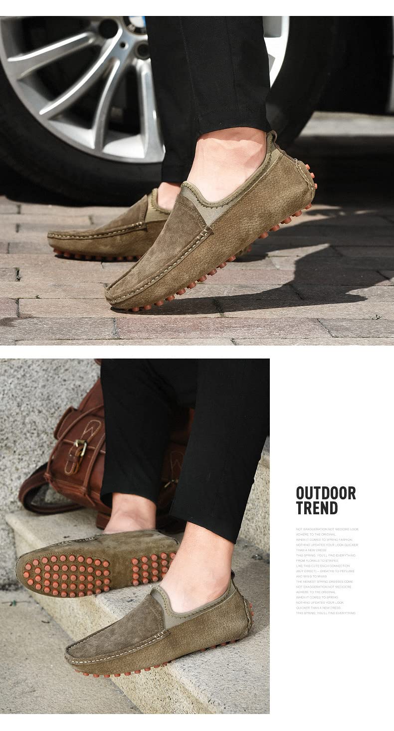 Santimon Men's Penny Loafers - Slip-On Suede Moccasins for Driving, Casual & Dress Wear | Comfortable Boat Shoes for Work, Travel & Everyday Use