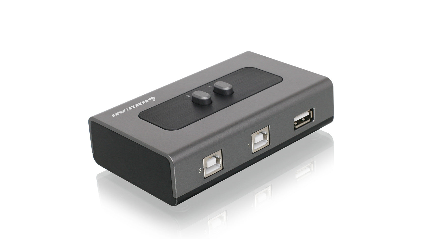 2 Port USB 2.0 Peripheral Sharing Switch - KVM Switch for Keyboard Mouse Printer Sharing Between 2 Computers - Ideal for Home Office & Multi-Device Workstations