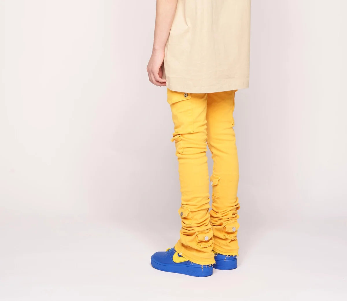 PHEELINGS My Pleasure Cargo Flare Stack Denim Jeans for Women - High Waisted Vintage Style, Perfect for Casual Outfits & Streetwear Fashion