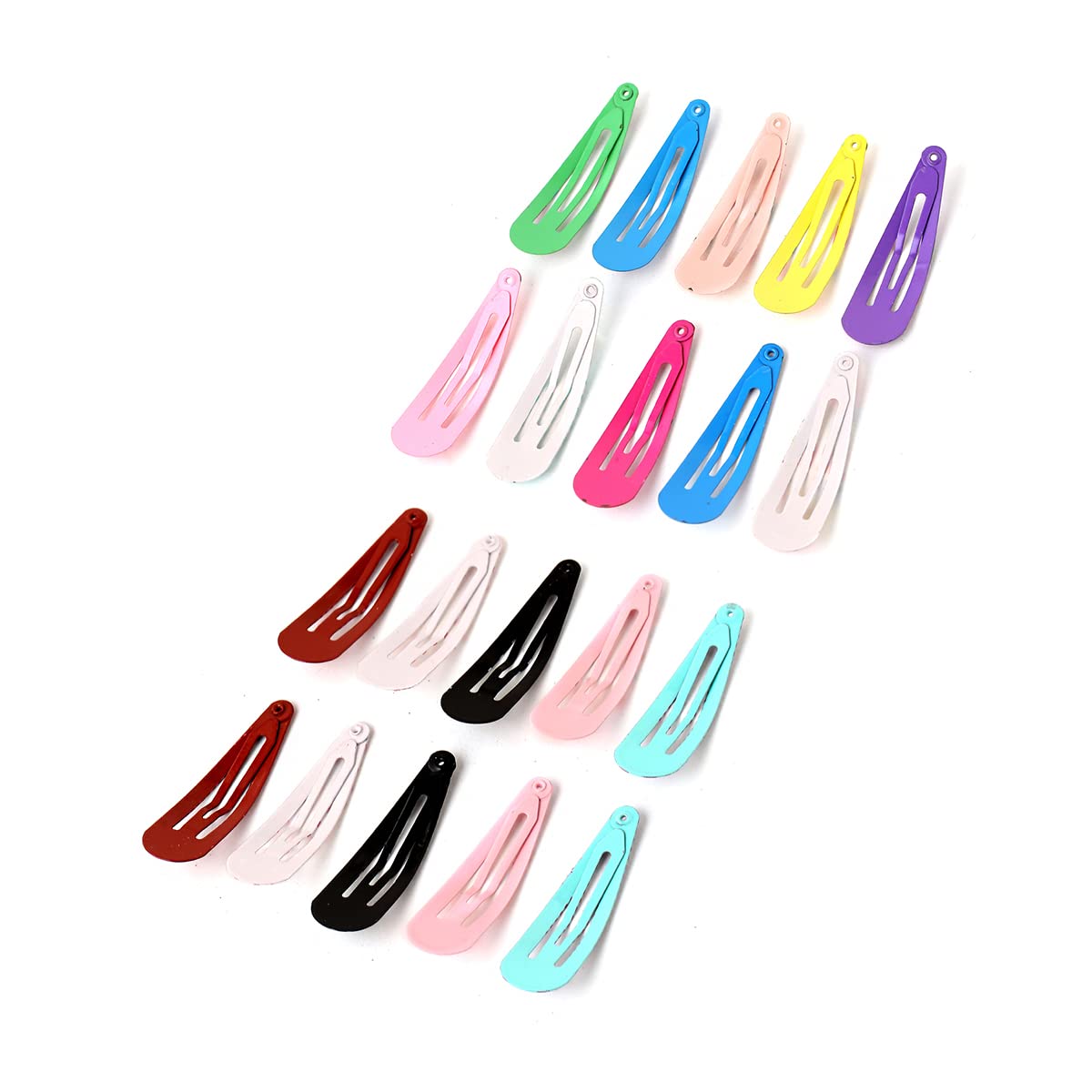 Melbees by Yellow Chimes 20-Piece Girls Hair Clips Set - Colorful Snap Clips & Tic Tac Hair Pins for Kids, Cute Hair Accessories for School, Parties & Everyday Wear